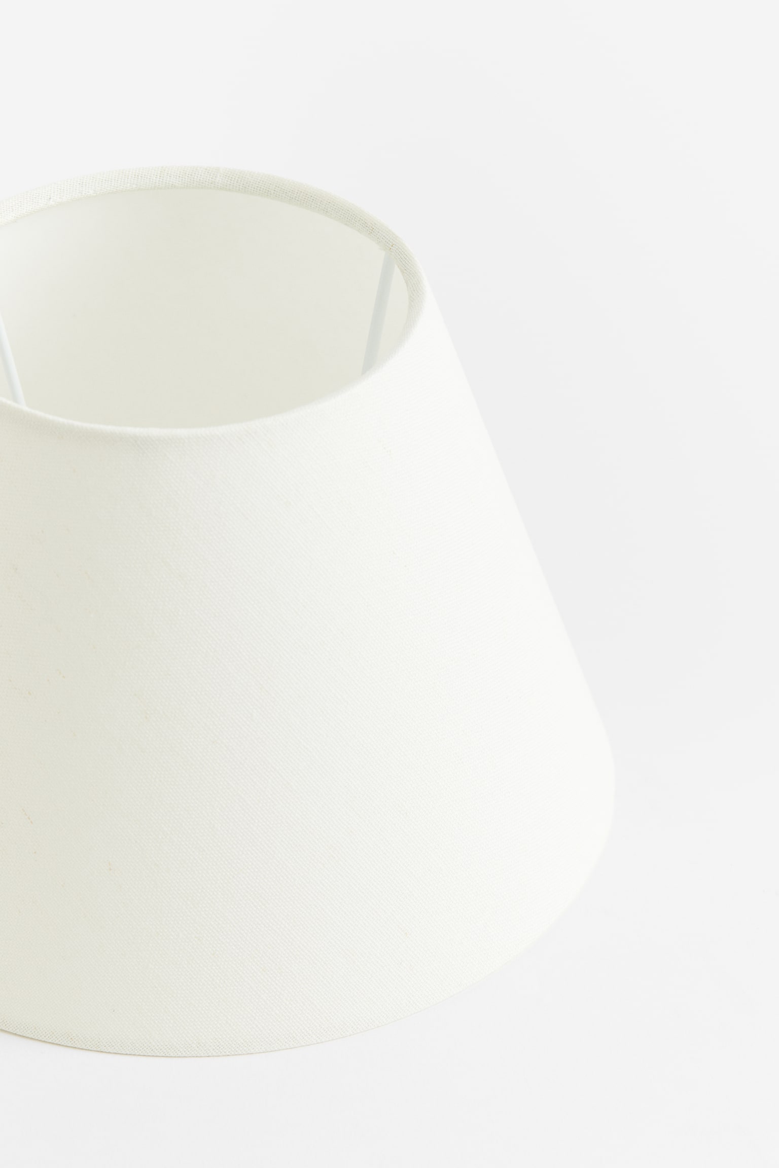 Small linen-blend lamp shade - White/Beige - 2