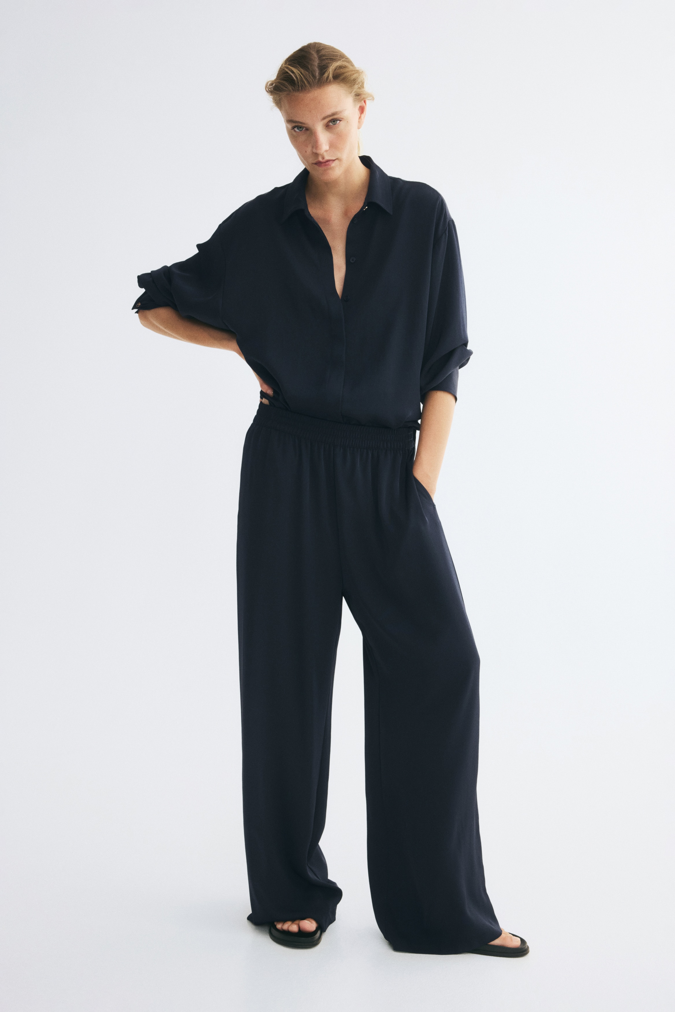 Pull-on Pantolon - Lacivert/Koyu kırmızı