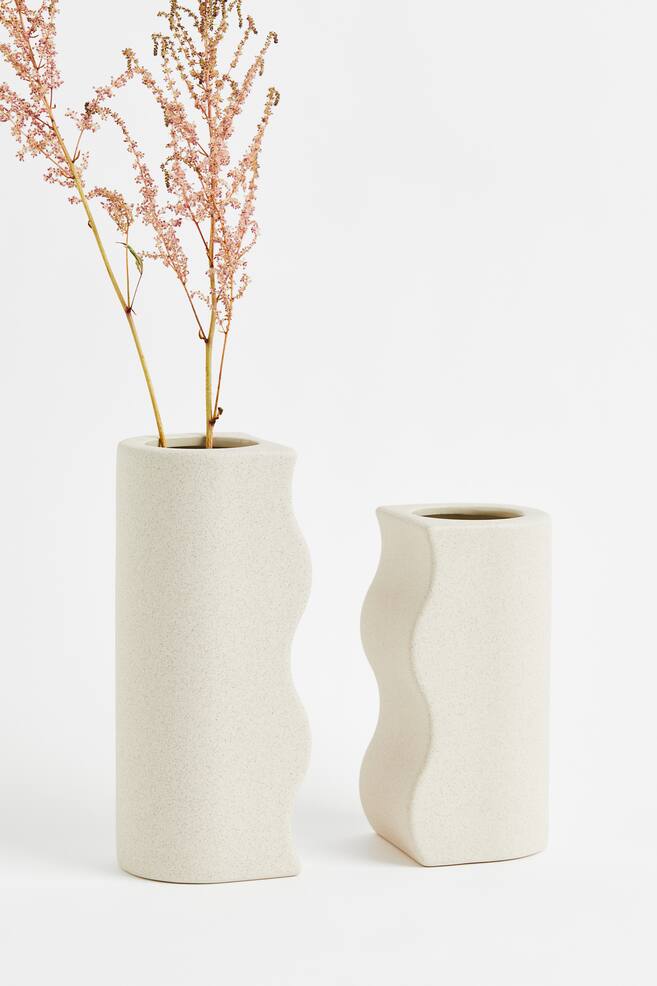 2-pack stoneware vases - Light beige - 3