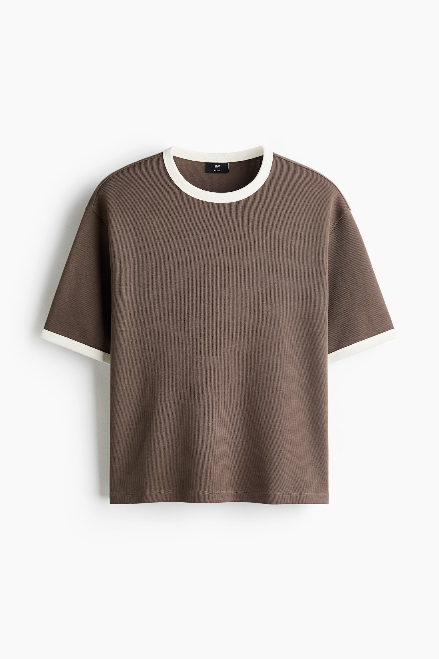 Pamučna majica četvrtastog kroja Relaxed Fit - Smeđa/Krem/crna/Teget