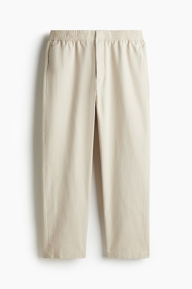 Pantaloni din twill cu lână Relaxed Fit - Bej-deschis/Bleumarin - 1
