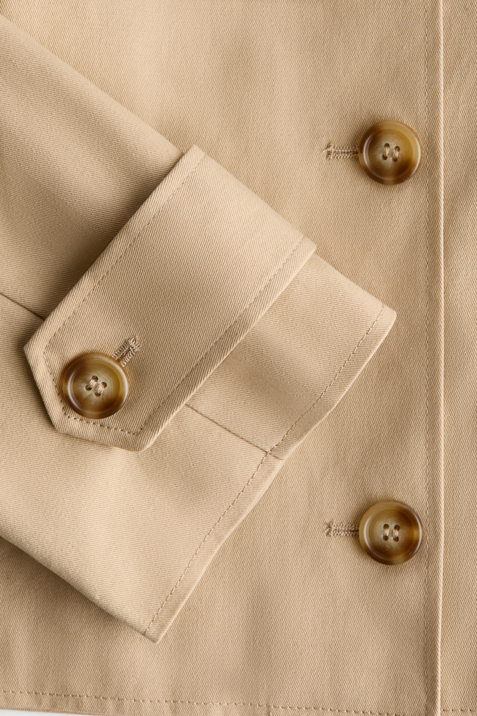 Saco tipo gabardina de algodón - Beige/Verde caqui oscuro - 4