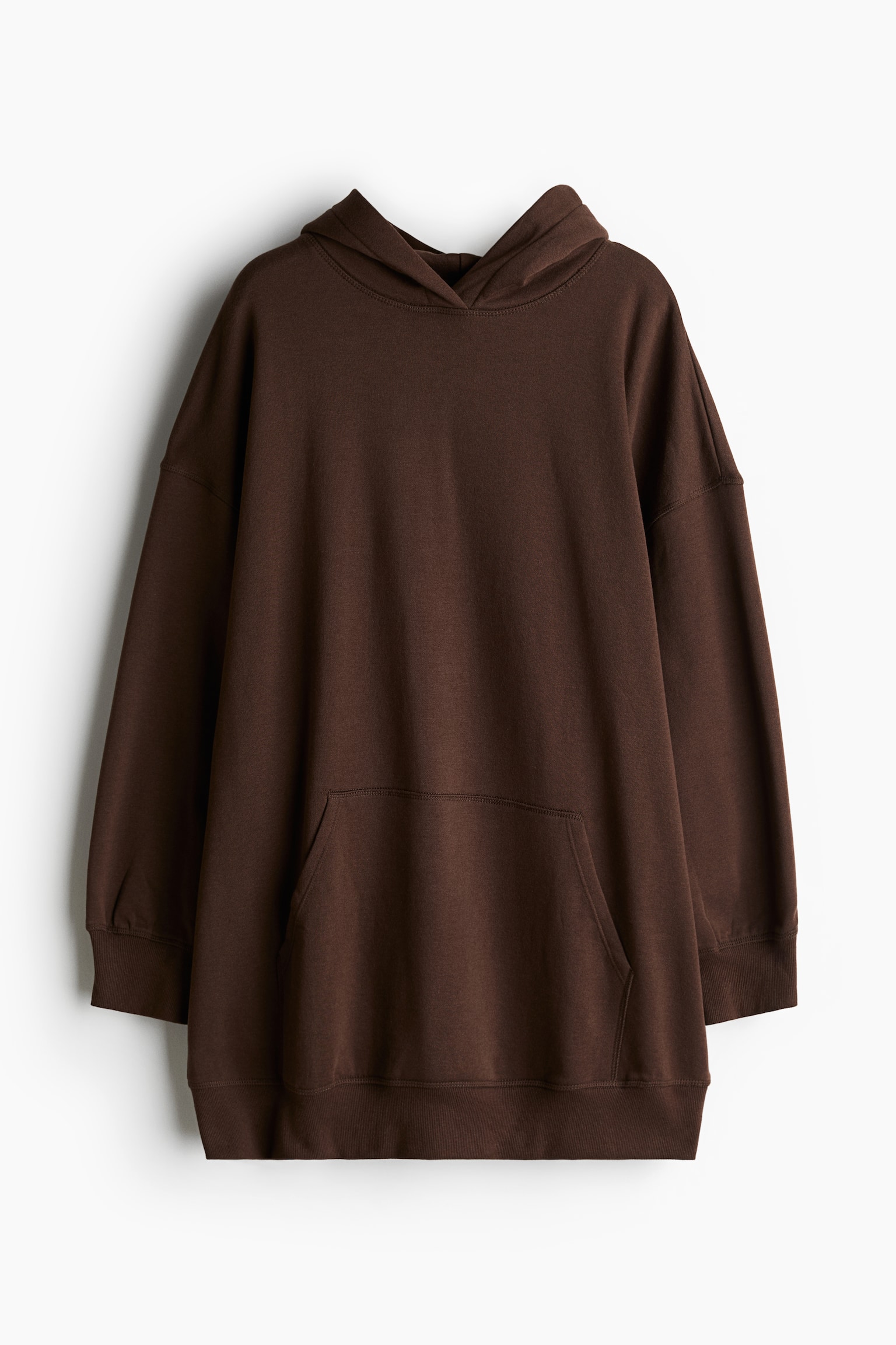 Hooded cotton dress - Dark brown/Navy blue/Black/Light grey marl - 2