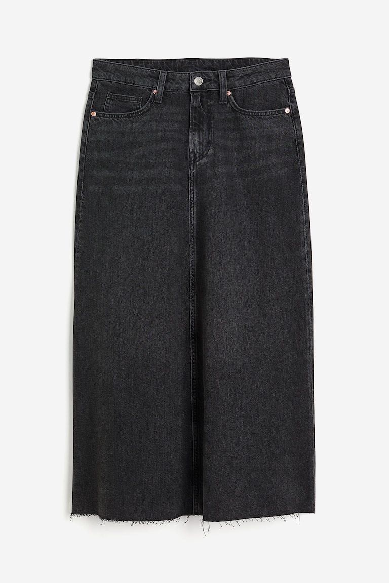 Feather Soft Denim skirt Black Ladies H&M
