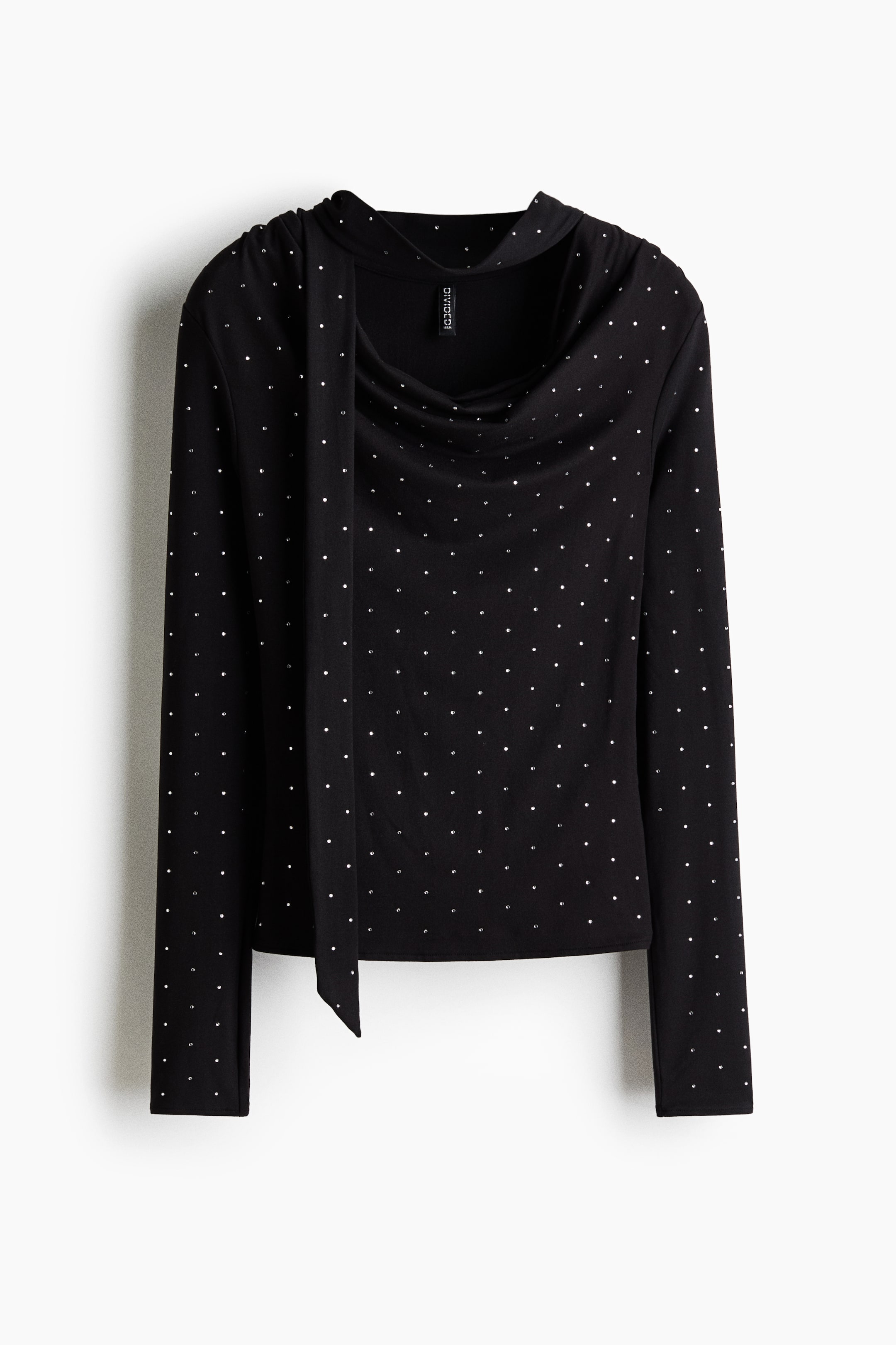 View larger image: Scarf-detail top - Black/Spotted - Ladies | H&M IN 6