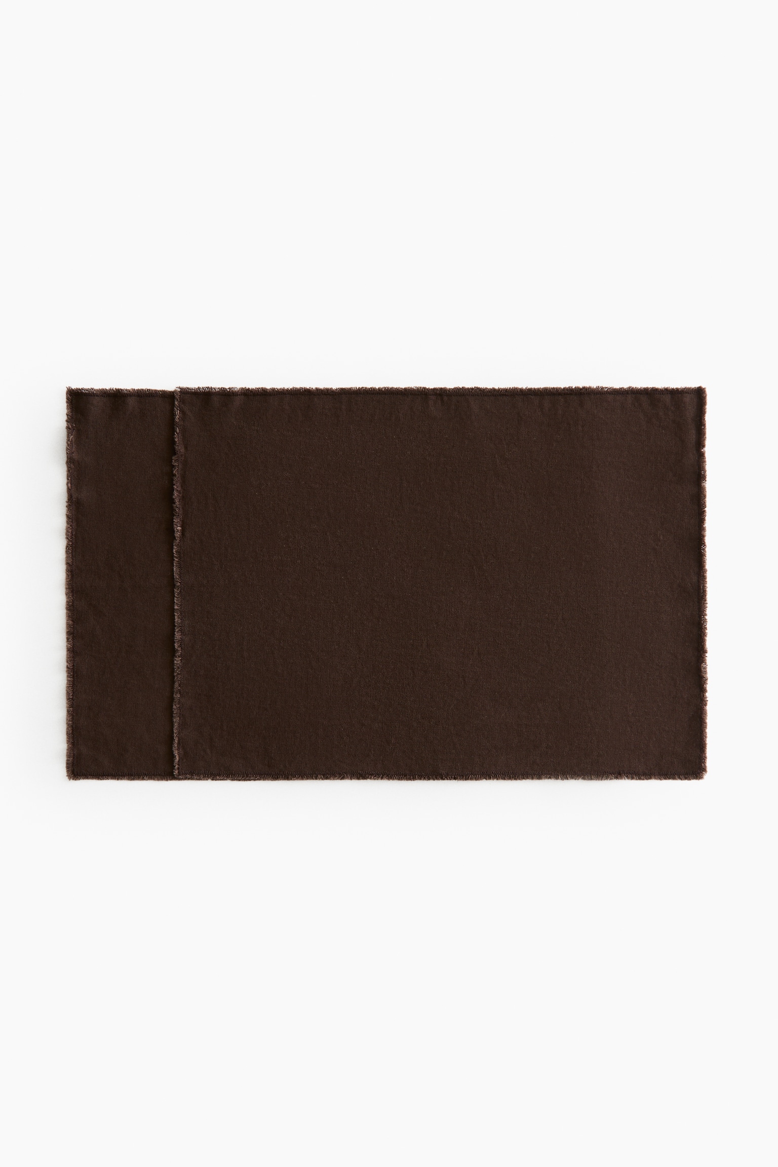 2-Pack Linen-Blend Placemats - Dark brown/Taupe/Light beige
