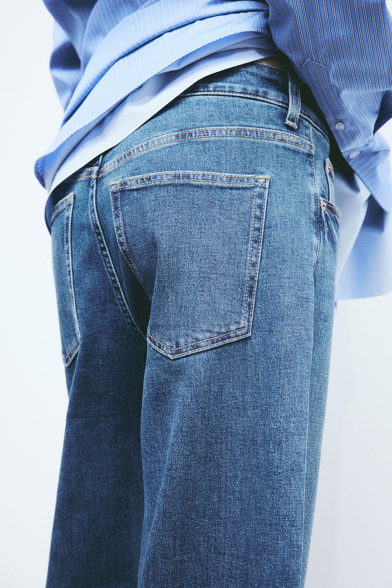 Wide High Ankle Jeans - Denim blue/Light denim blue/White/Dark denim grey/Medium denim blue - 7