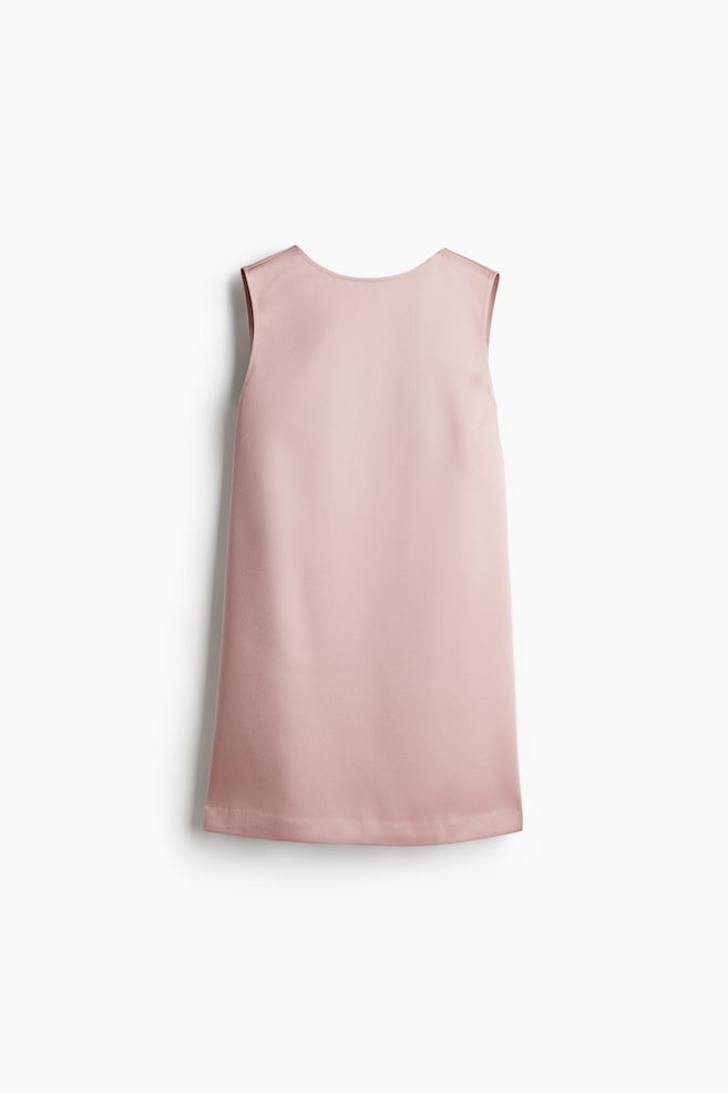 Deep-back dress - Light dusty pink/Black/Cream - 1