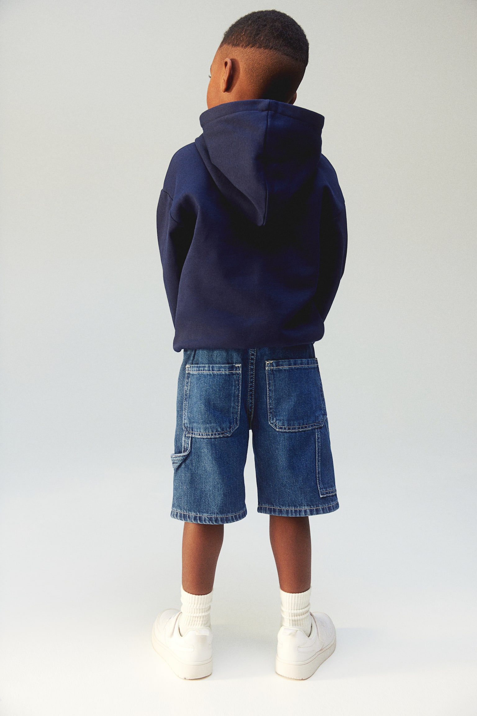 Denim cargo shorts - Dark denim blue - 5