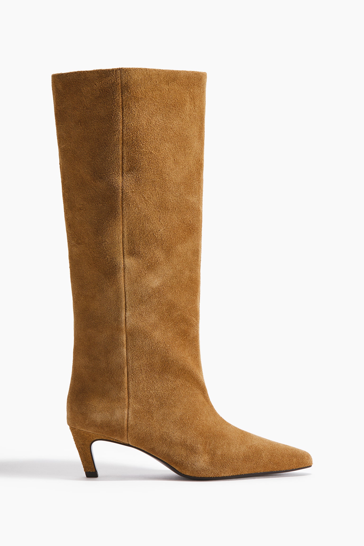 Женские ботинки H&M Knee-High Leather, цвет: Бежевый — фото 1