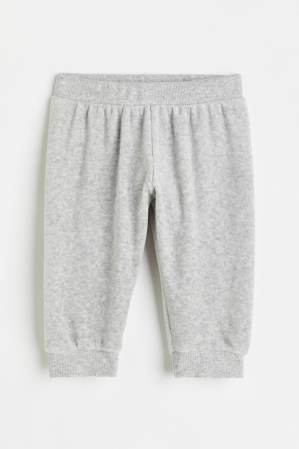 Velour Joggers - Regular waist - Long - Light gray - Kids | H&M US