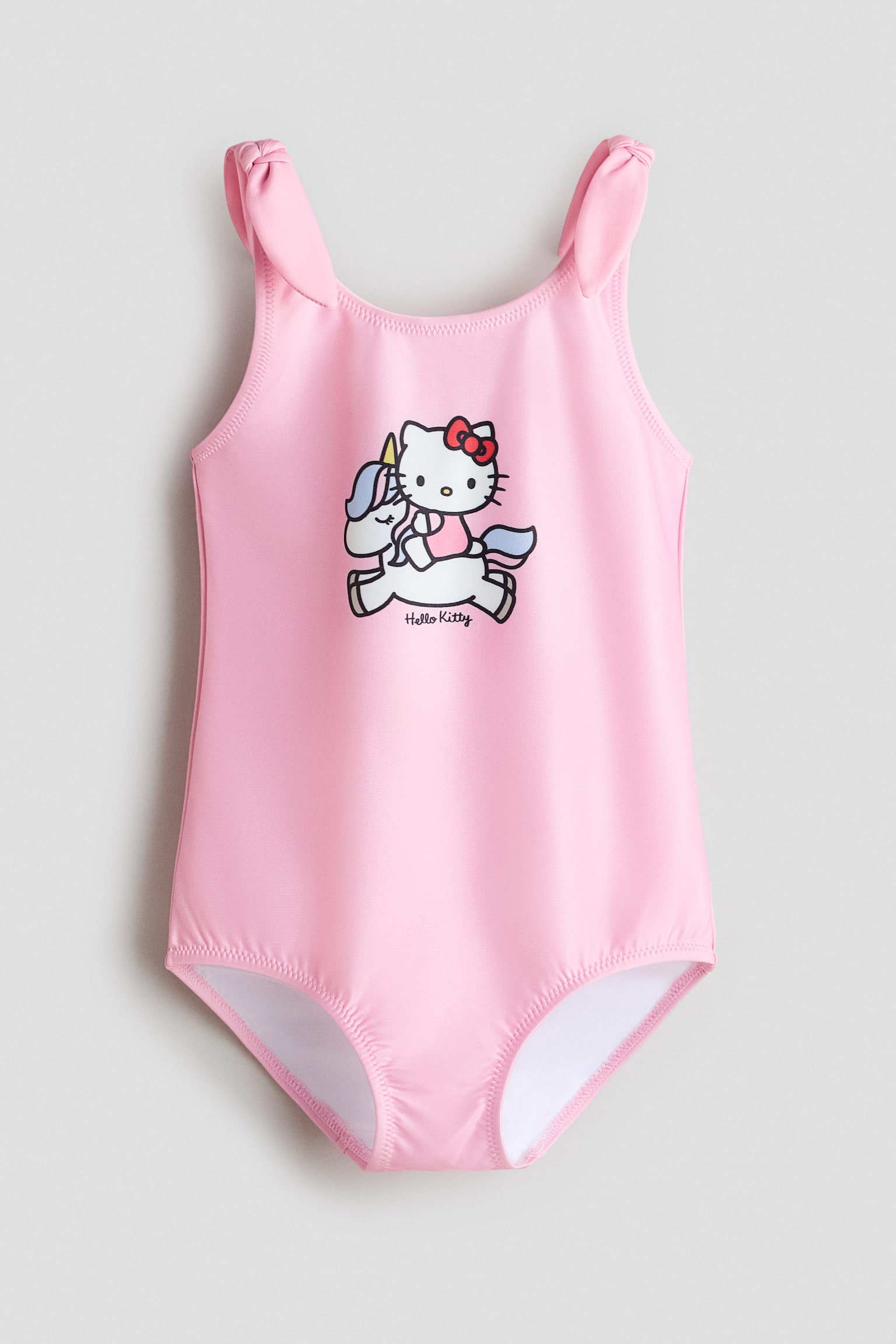 בגד ים עם הדפס וקשירה - ורוד בהיר/הלו קיטי - 1