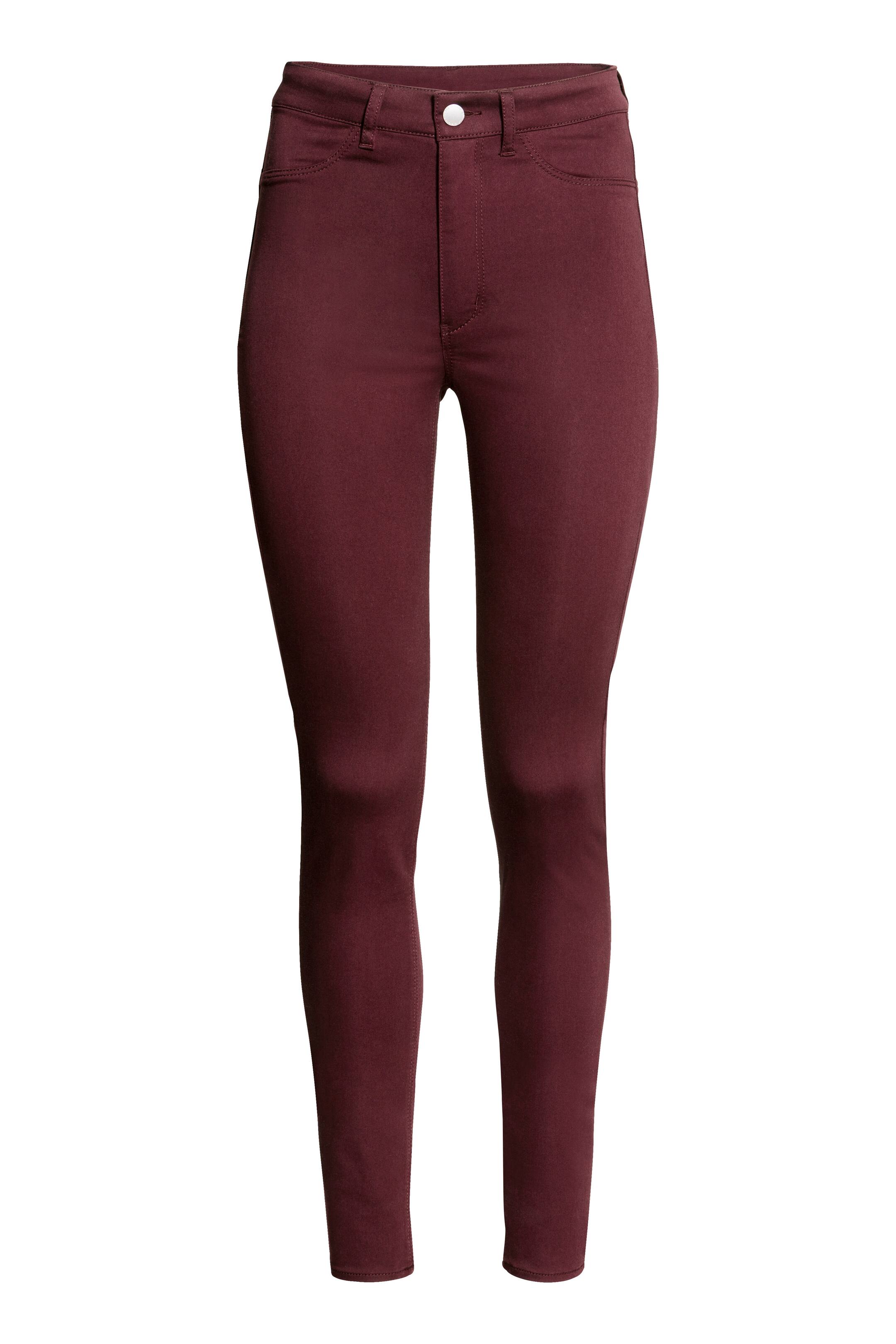Zobacz większy obraz: Super Skinny High Jeans - Burgund - ONA | H&M PL 1
