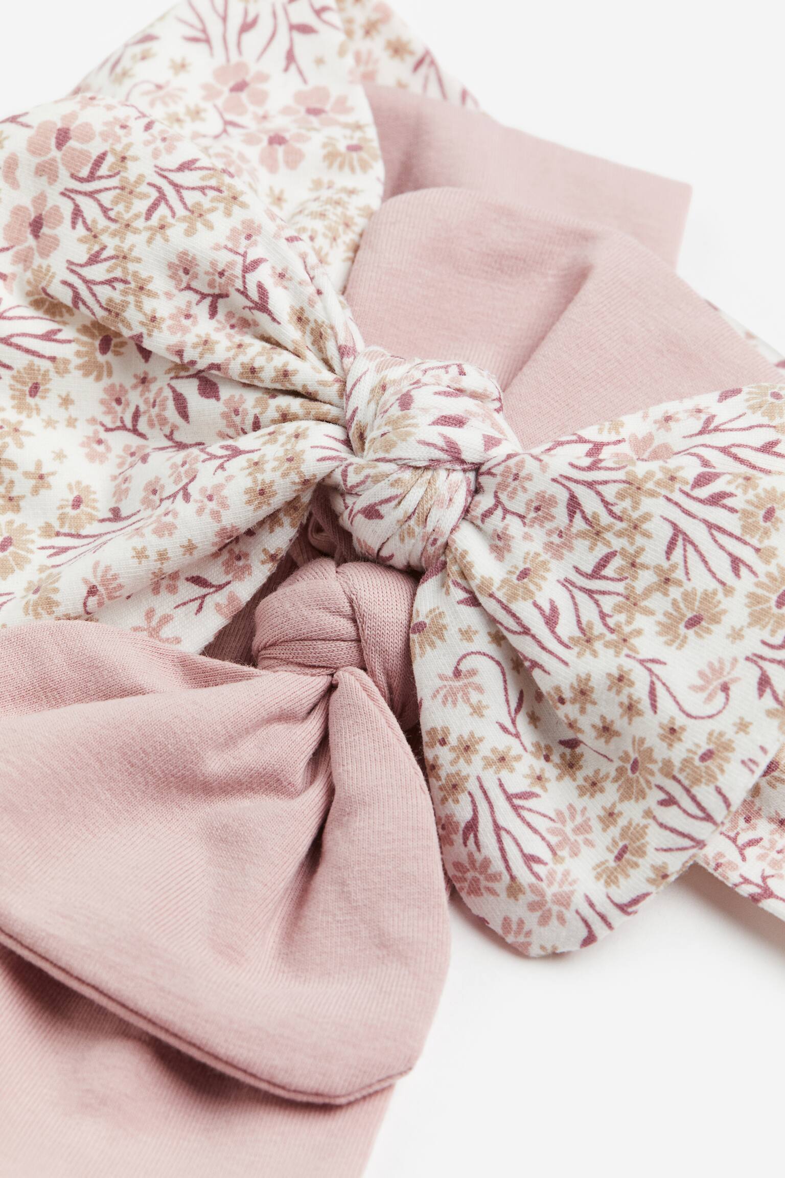 2-pack Bow Detail Headbands - Dusty pink/Floral/Red/Check/Dusty blue/Floral/Light pink/Floral - 2