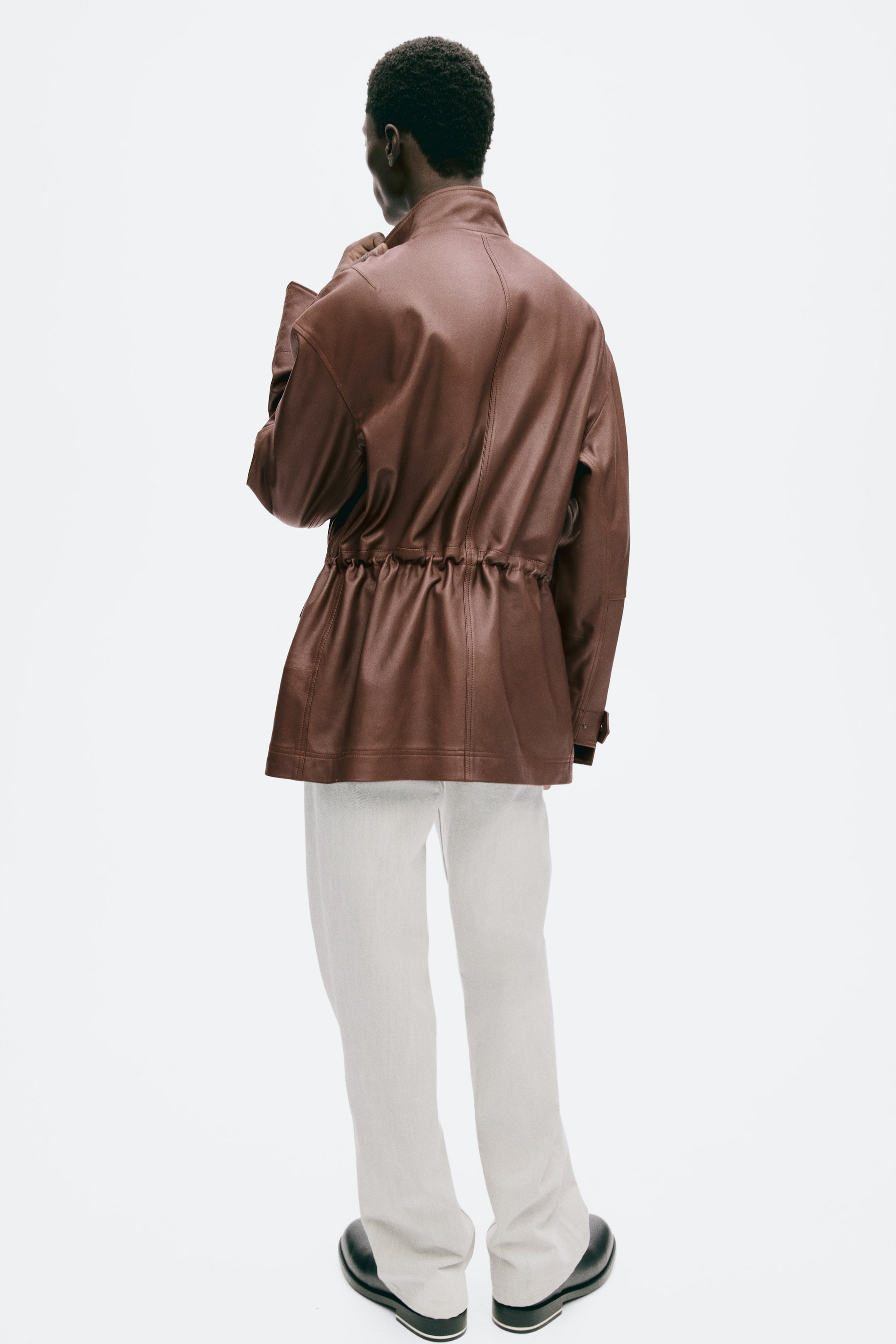 Мужские куртки H&M Leather Cargo Jacket — фото 5