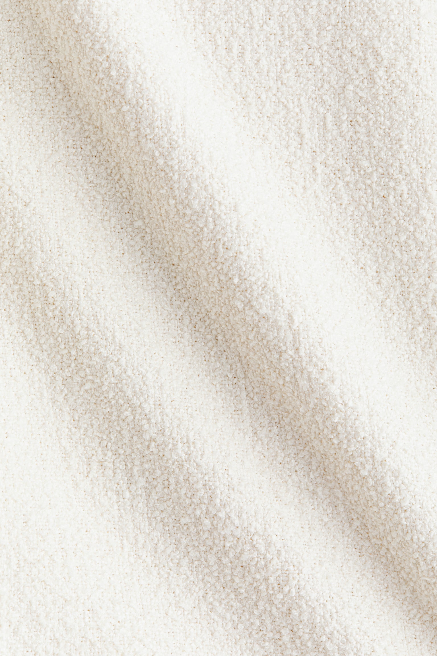 Vestido de bouclé con cinturón - Crema - 5