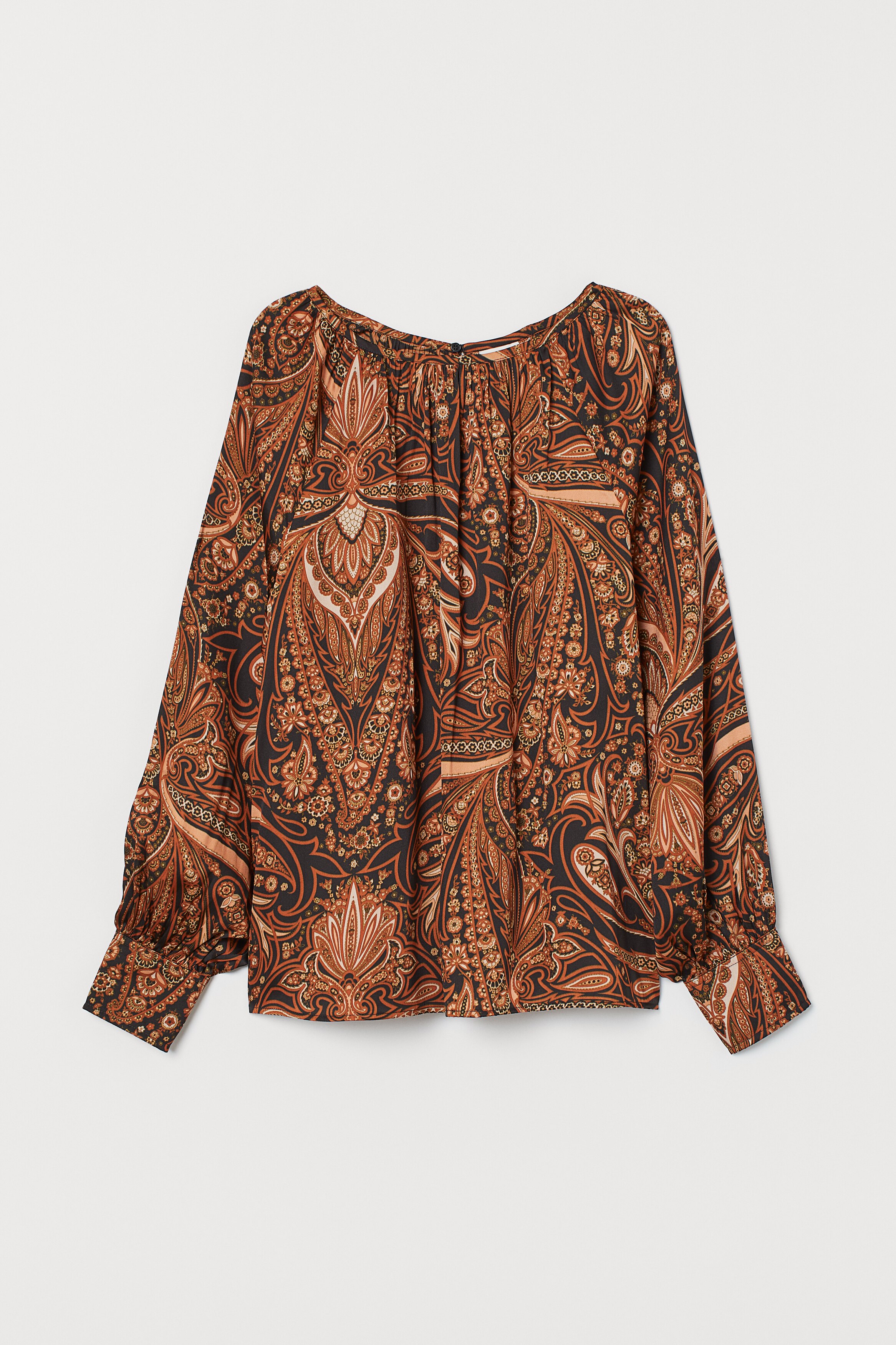 patterned satin blouse