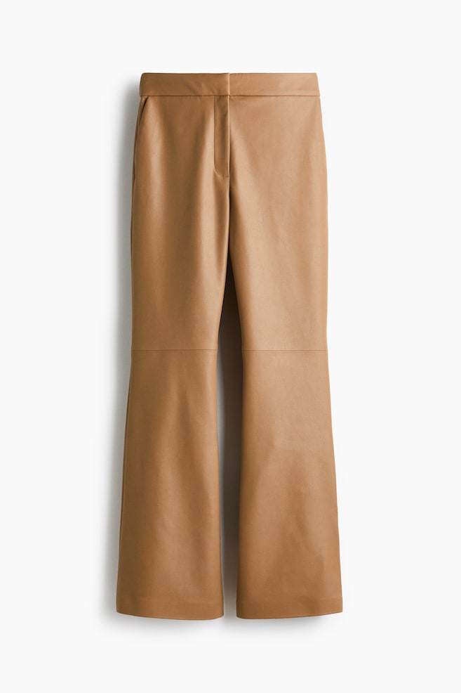 Bootcut Coated Pants - Beige - 1