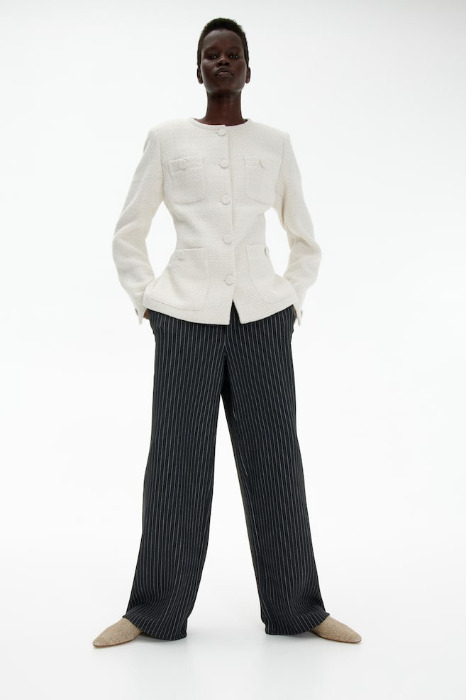 Jersey crêpe trousers - Dark grey/Pinstriped/Black/Beige - 3