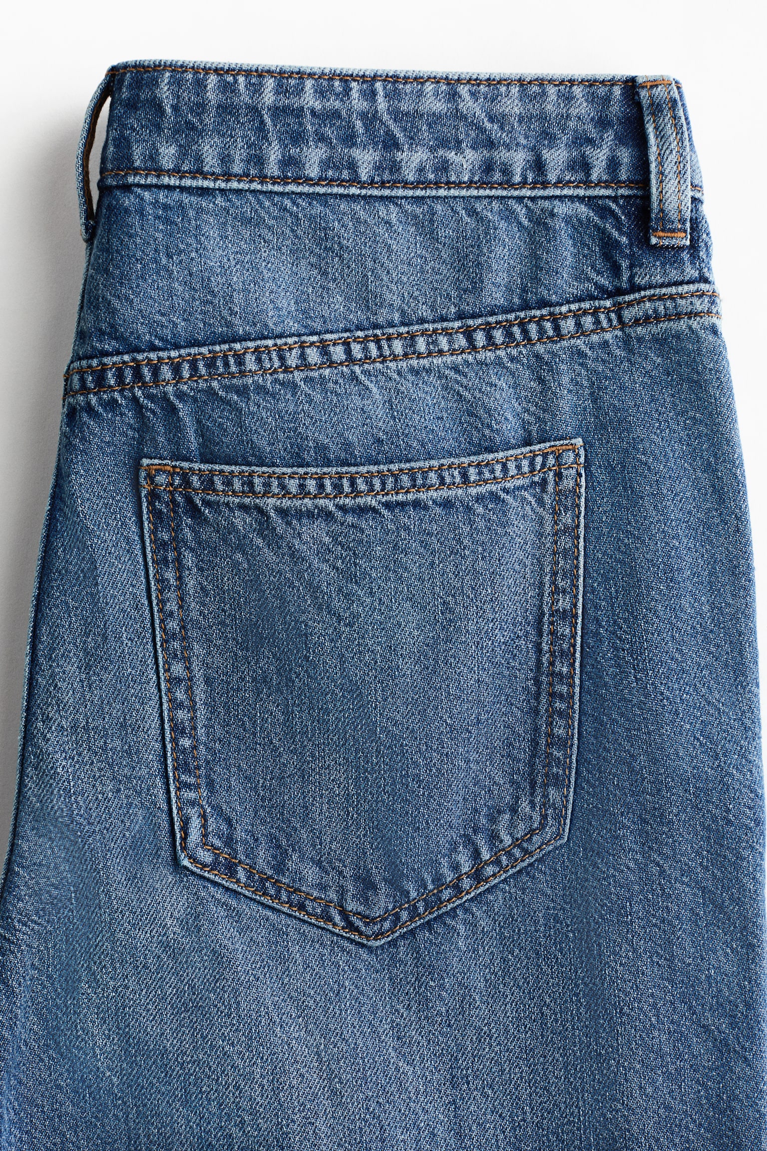 Женские джинсы H&M Wide Regular Jeans with Side Stripes, цвет: Джинсовый синий / Синий — фото 7