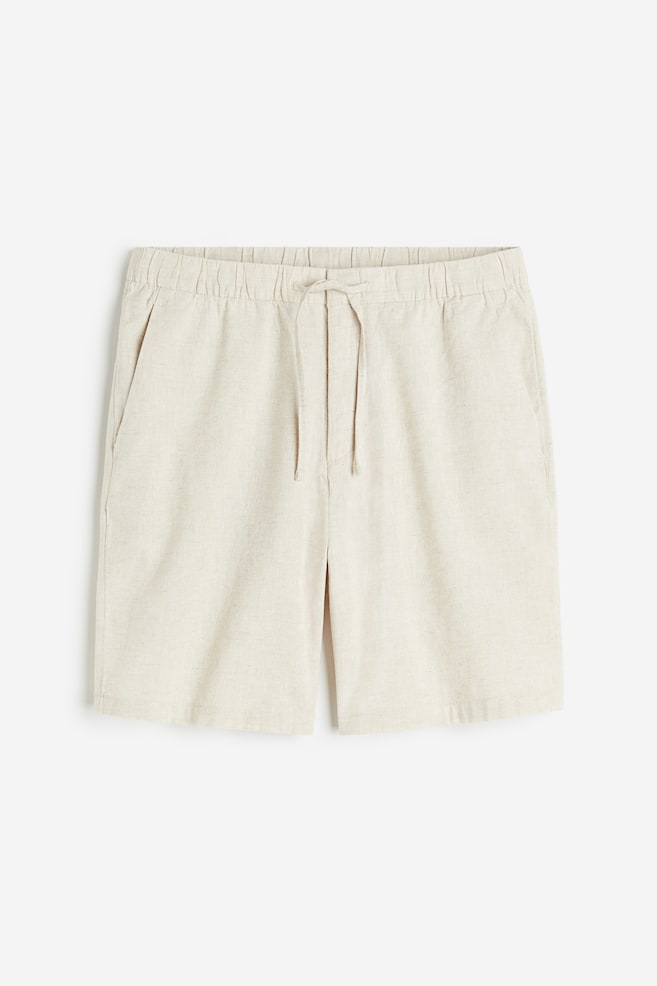 Regular Fit shorts - Lys beige/Cream/Nålestripet/Lys brun - 2