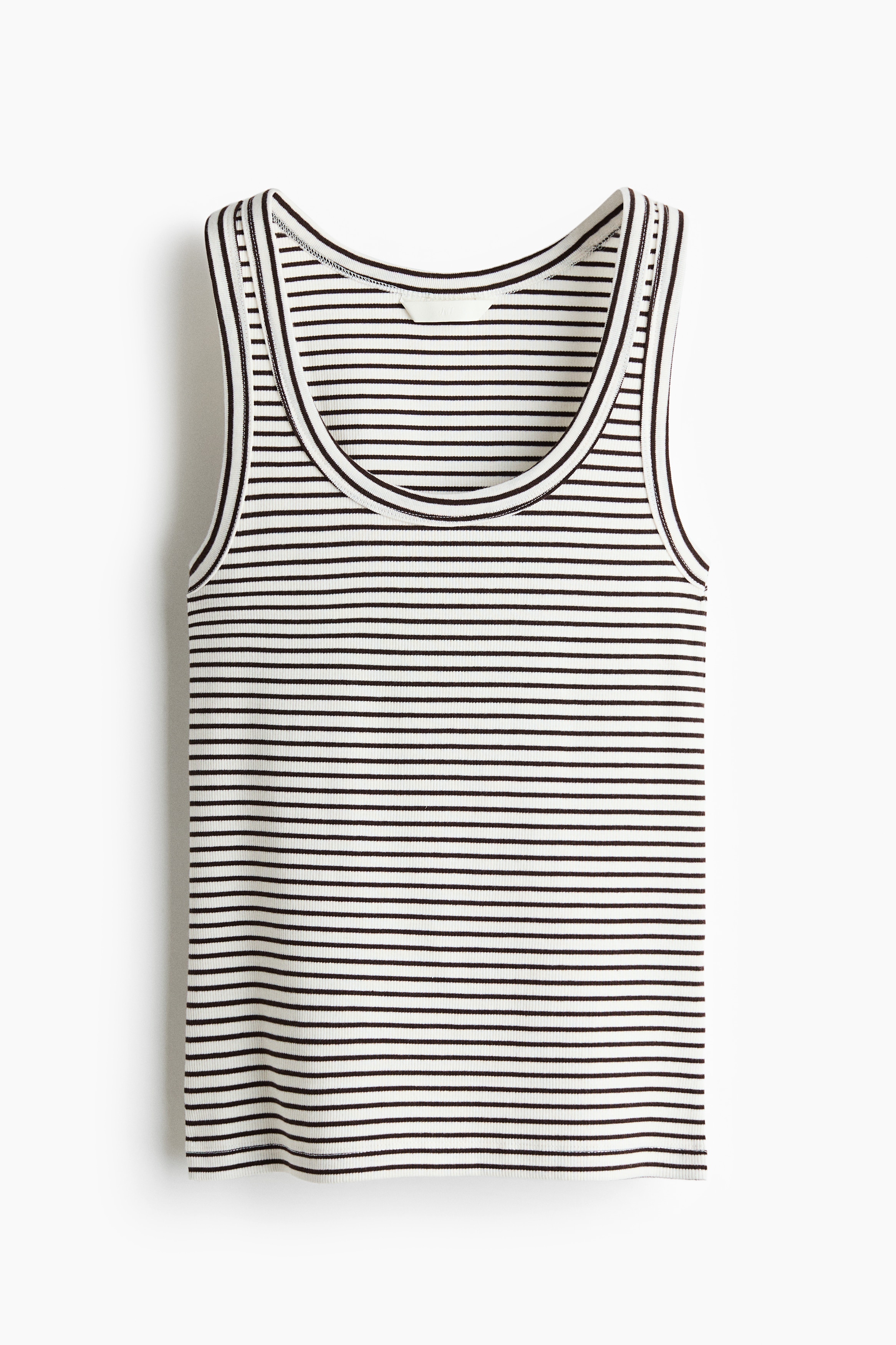Ribbed vest top - White/Brown striped/White/Light yellow/Navy blue/Pink/Blue/Dark brown/Blue-grey/Black