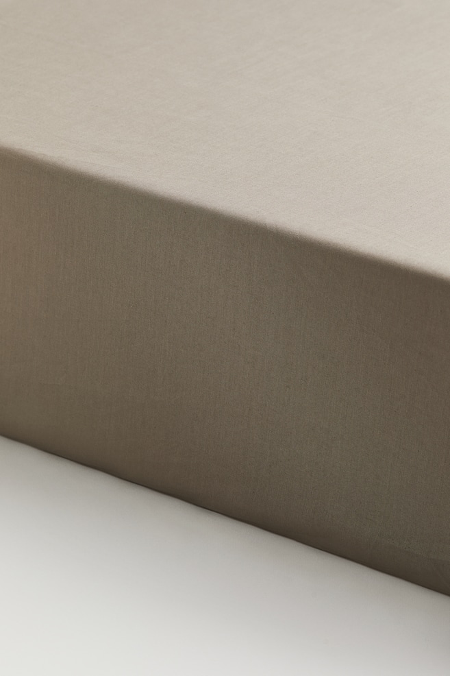 Fitted cotton sheet - Greige/White/Light beige/Mole/Grey/Light mole - 1