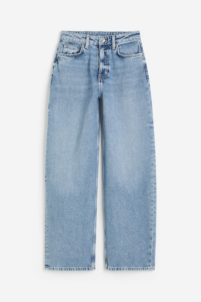 Baggy High Jeans - Lys denimblå/Sart denimblå/Denimblå/Mørkebrun - 2