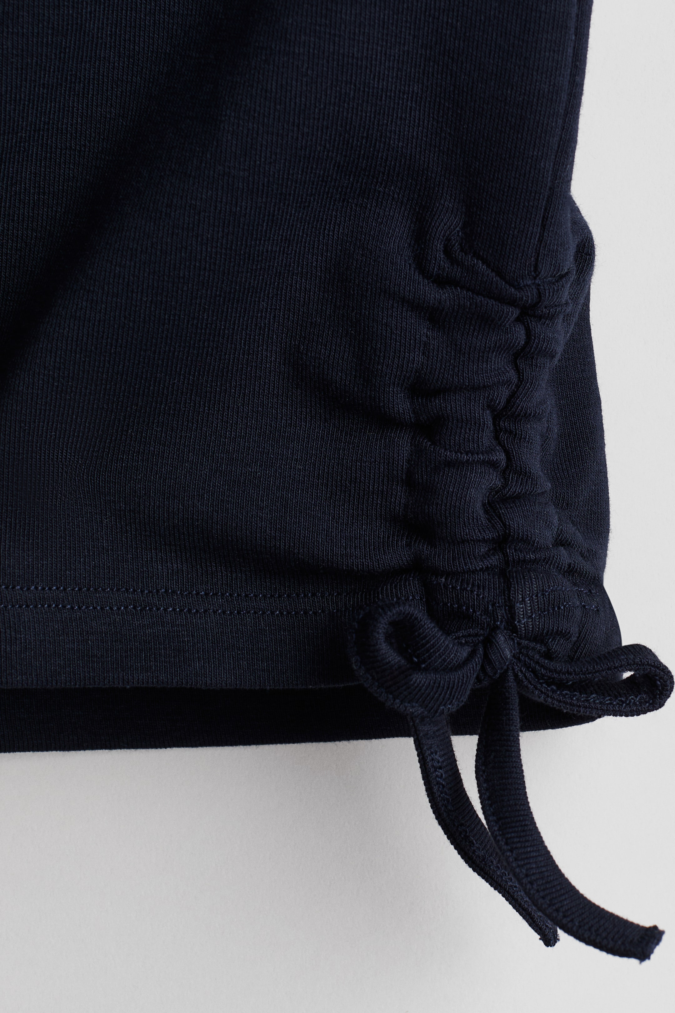 Drawstring-detail cotton top - Navy blue - Kids | H&M HK
