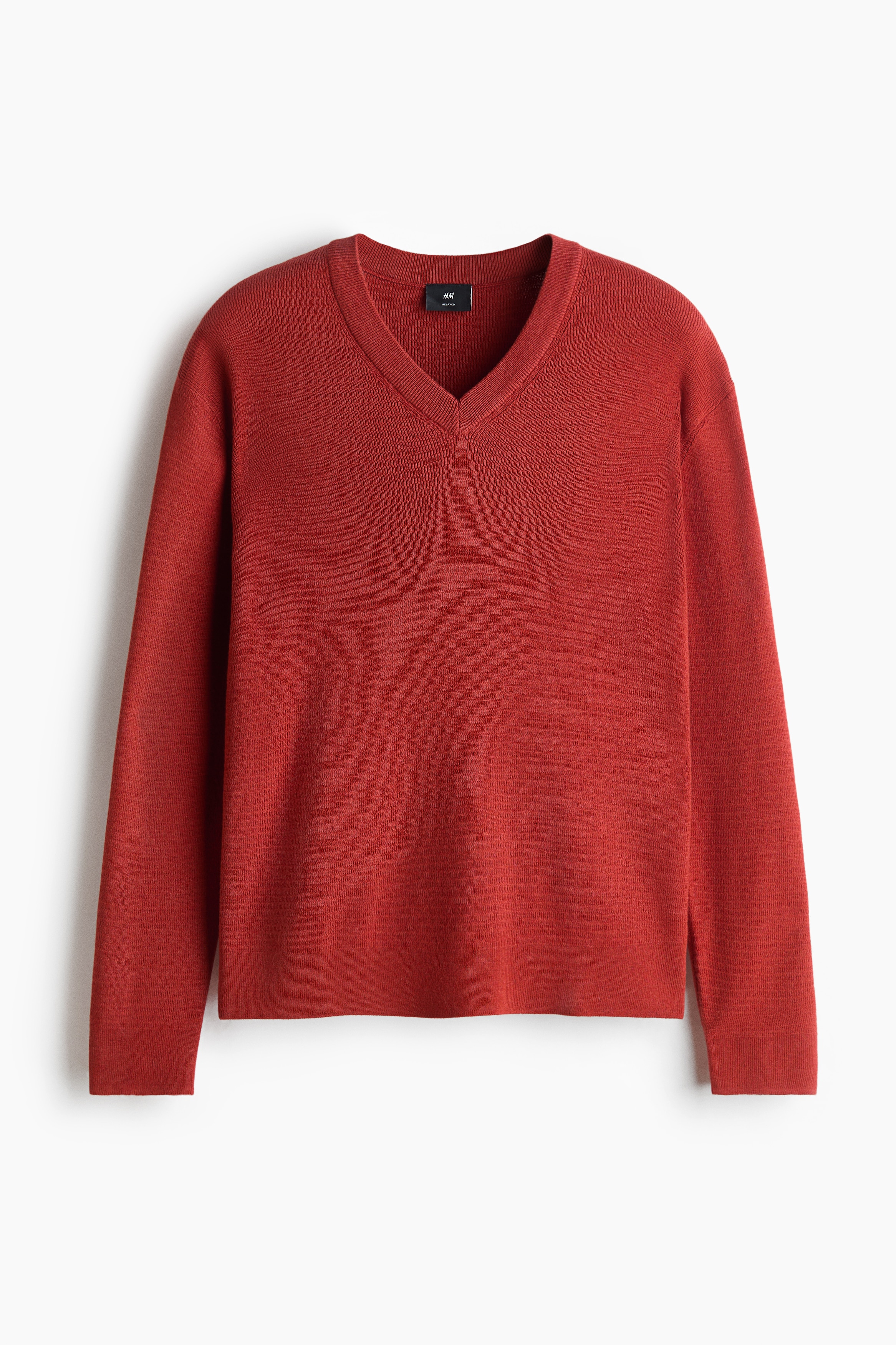 Relaxed Fit Jumper - Dark orange/Light beige