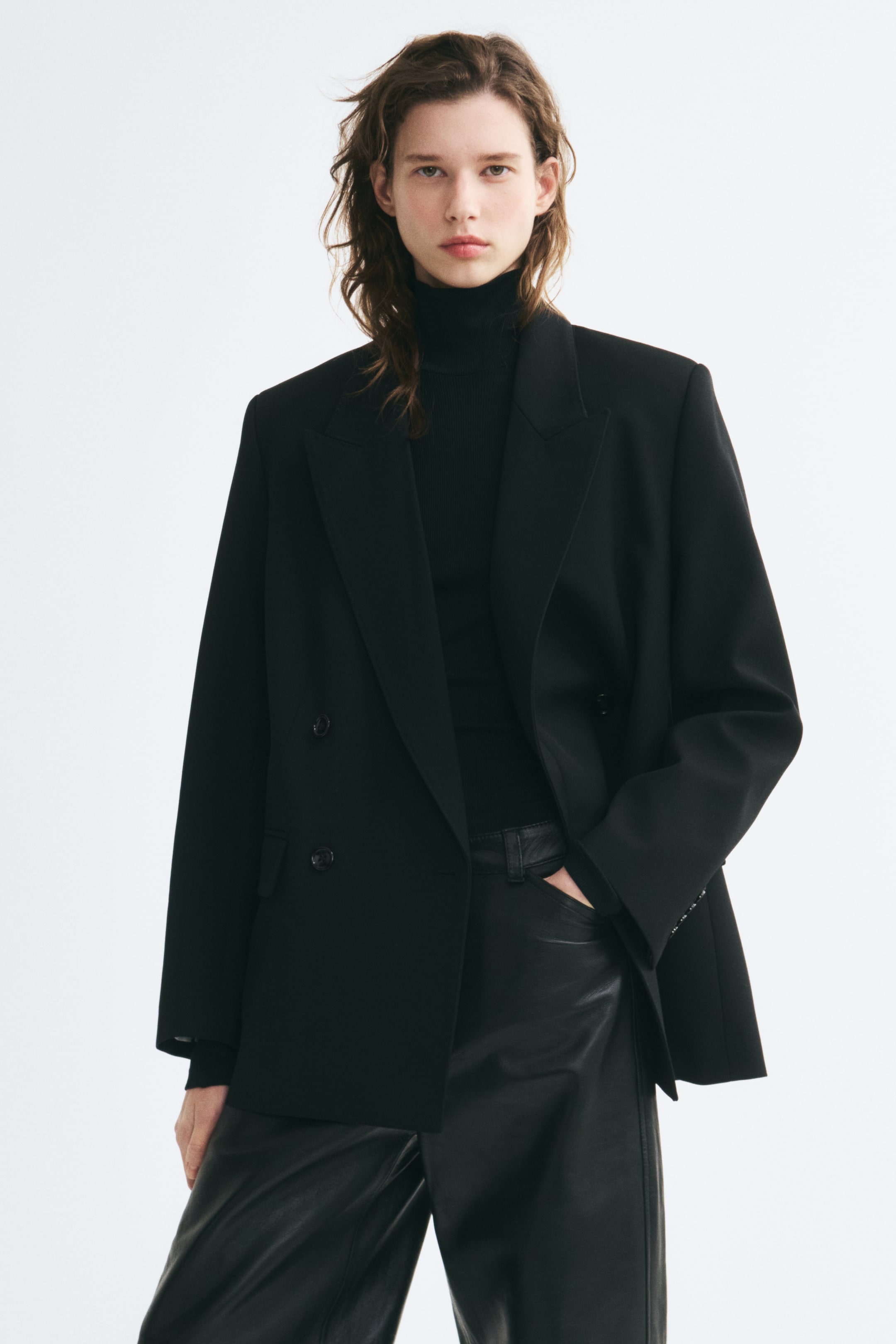 View larger image: Silk-blend turtleneck top - Black - Ladies | H&M 1
