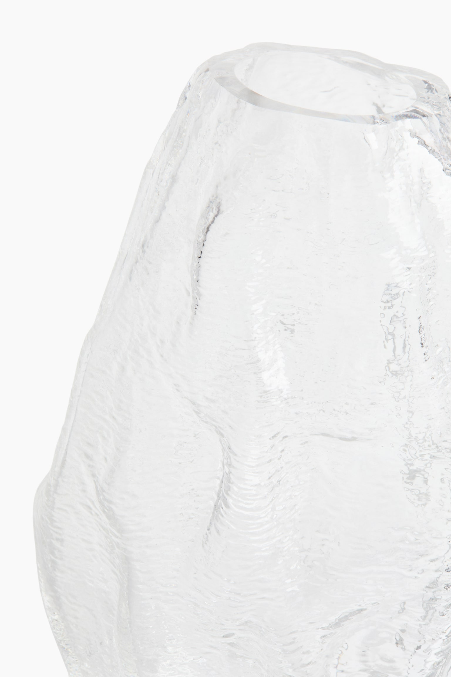 텍스처 유리 화병 - 투명/베이지 - 3