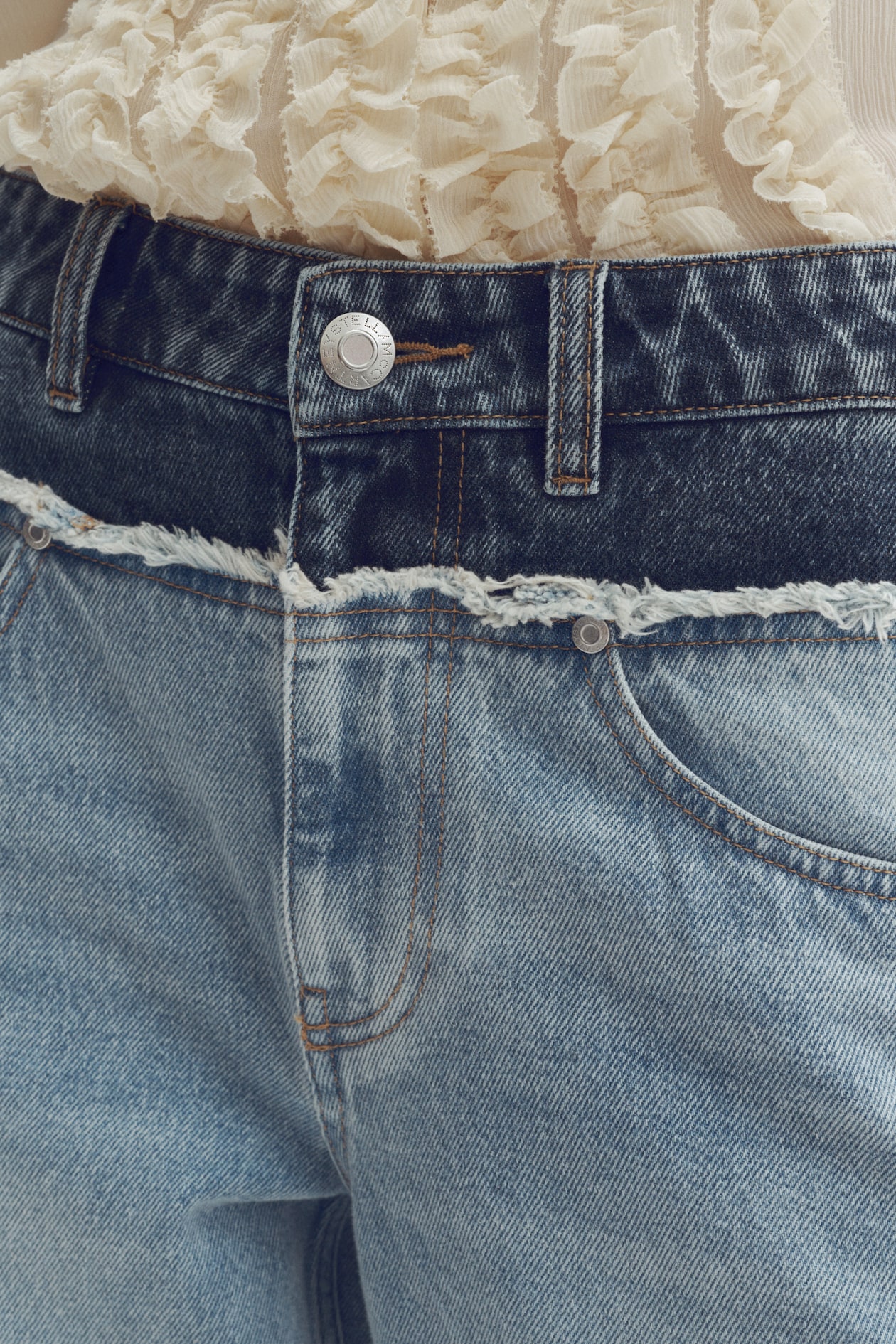 Two-Tone Straight-Leg Jeans - image 5