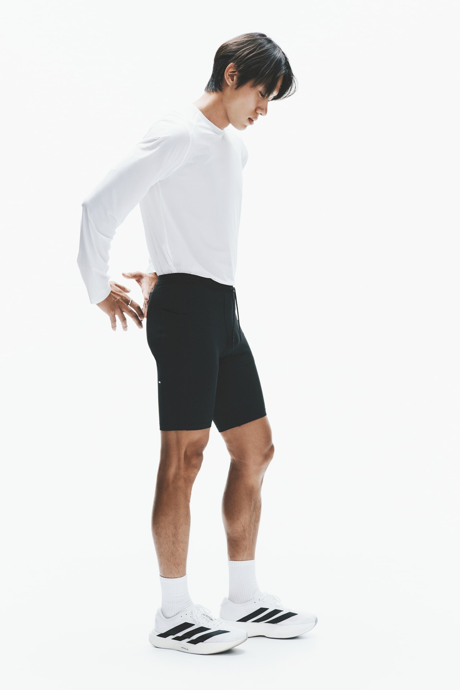 H&M Move Мужские беговые тайтсы H&M Quick Dry, укороченные, цвет: Чёрный — фото 5
