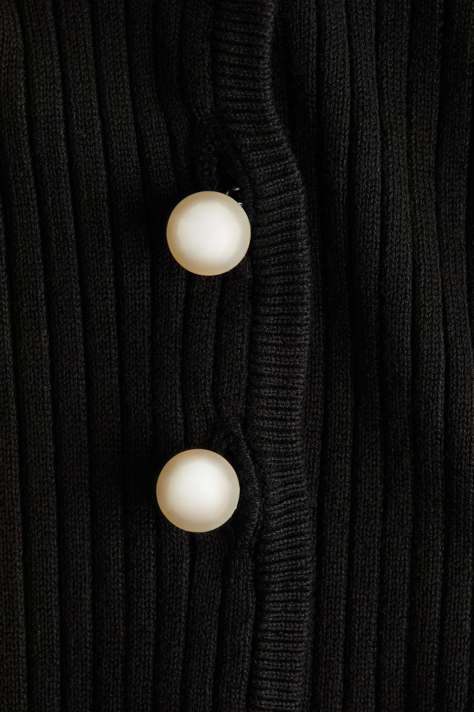 Rib-knit cardigan - Black/Dark brown - 4