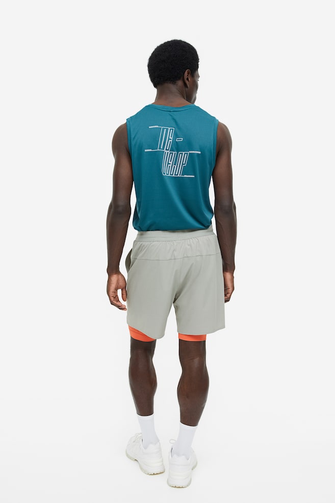 DryMove™ Double-layered sports shorts - Grey/Orange/Black - 3