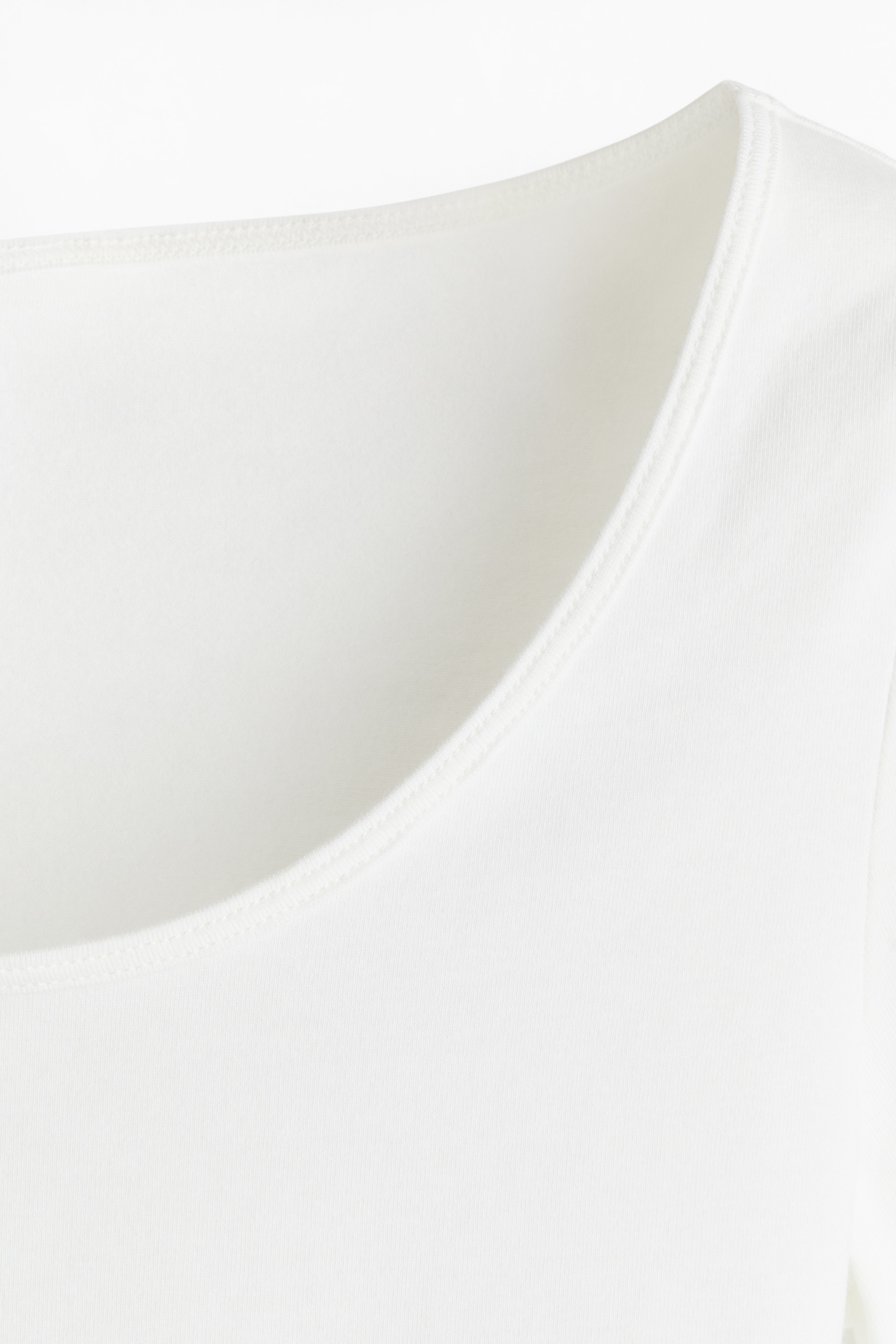 Cropped scoop-neck T-shirt