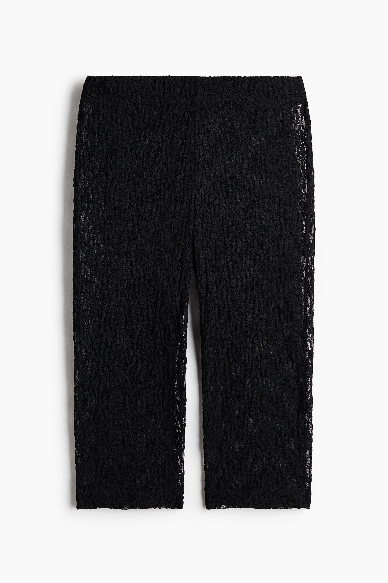 Pantalon Capri avec dentelle - Noir - 1