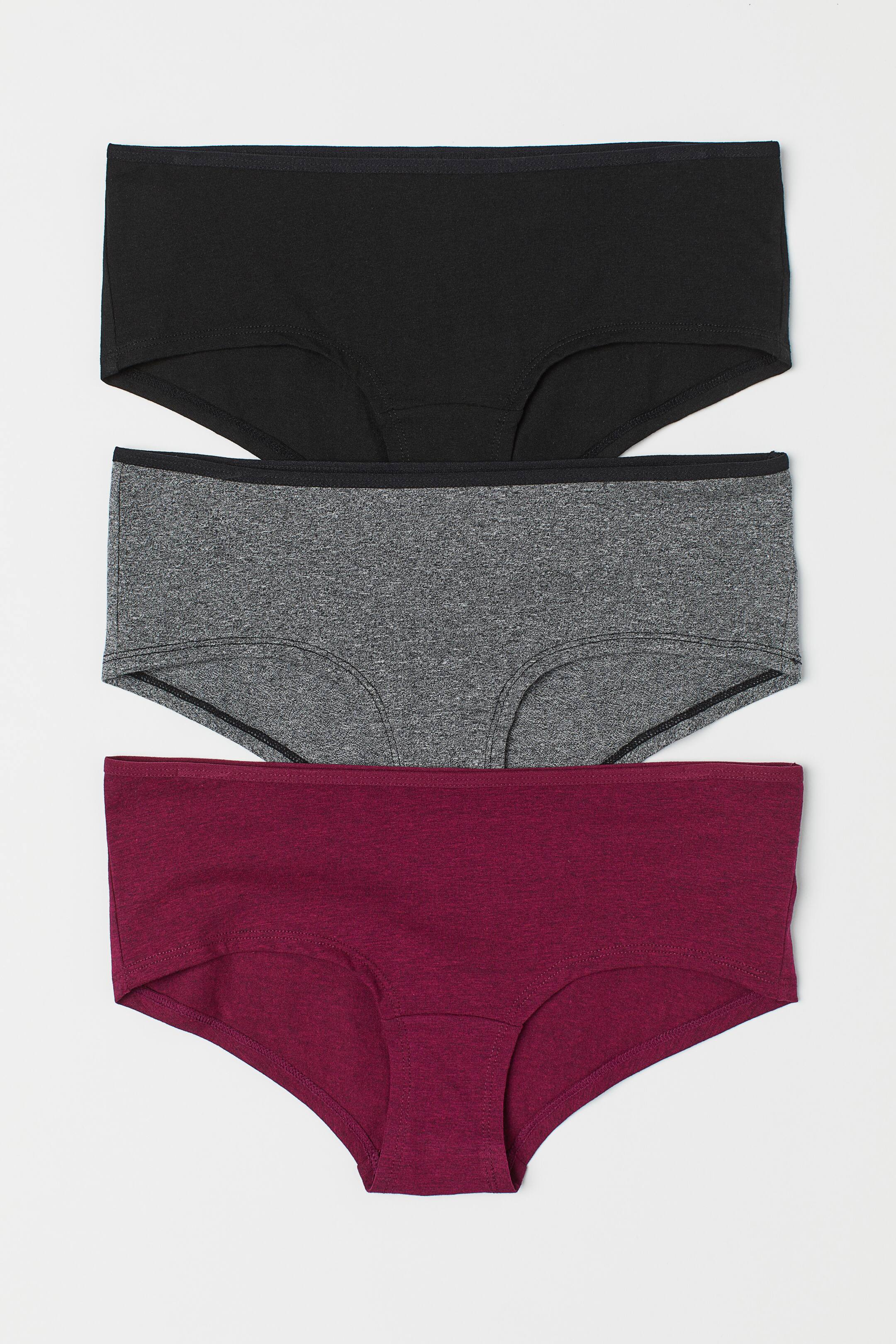 Agrandir l'image: Culottes Hipster, lot de 3 - Prune - FEMME | H&M FR 1