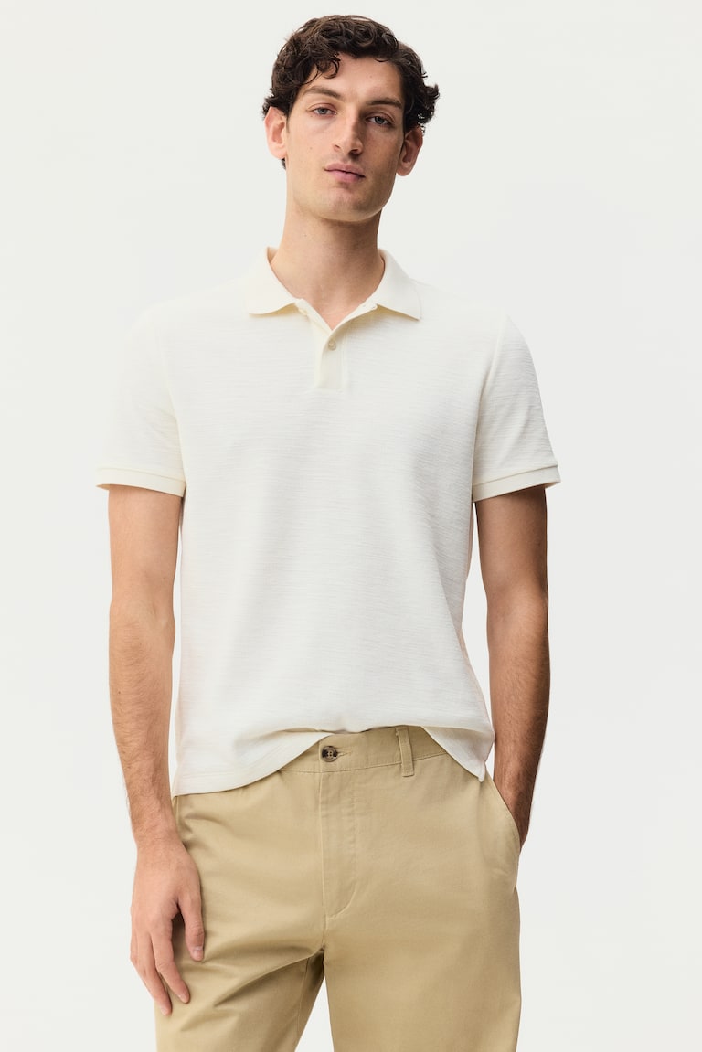 Polo majica od žakarnog pletiva Slim Fit