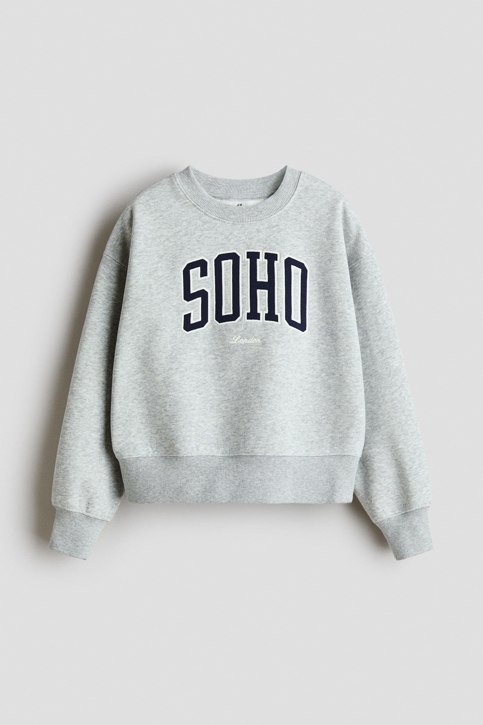 Детская толстовка H&M Embellished, цвет: Светлый серый меланжевый — фото 1