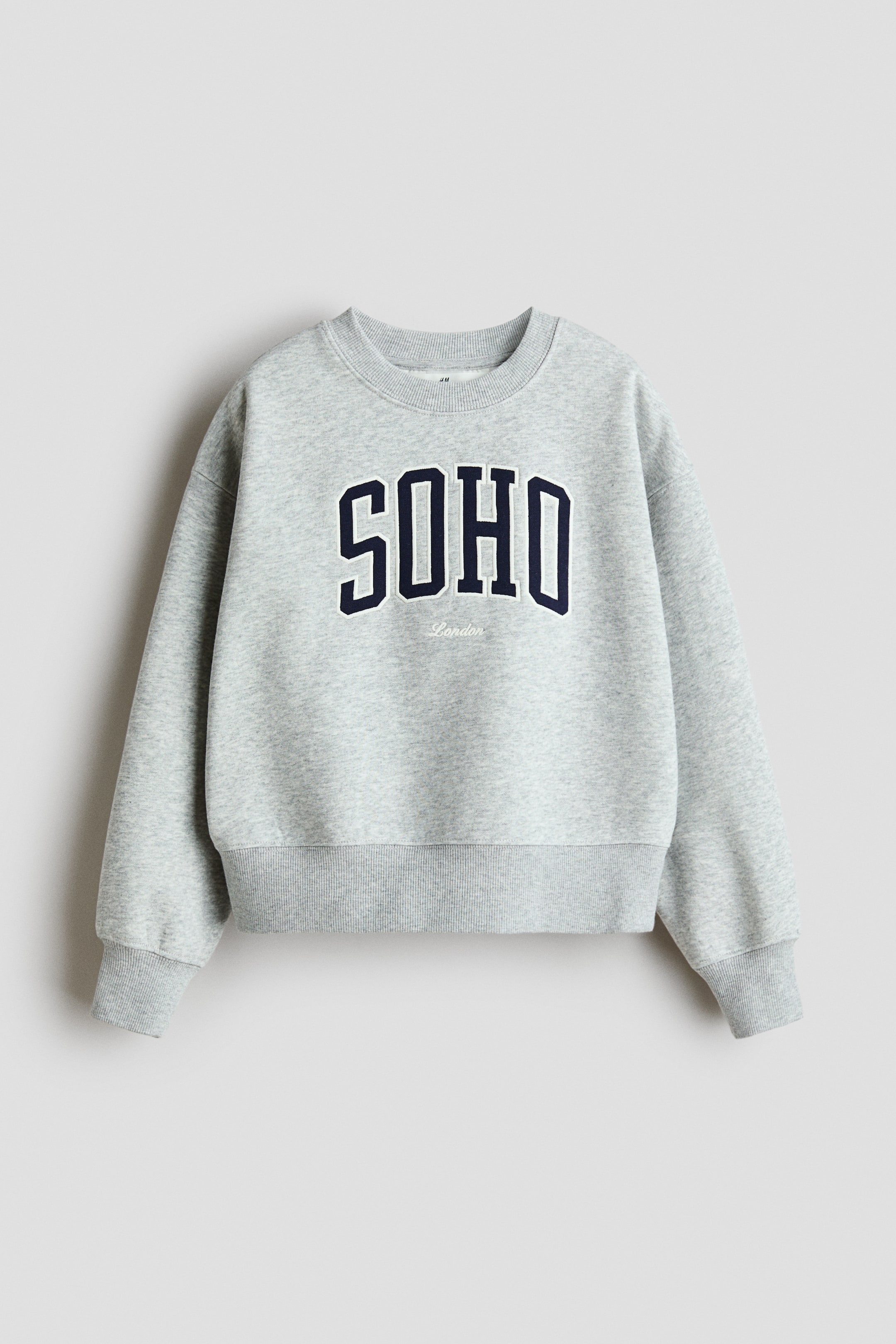 View larger image: Embellished sweatshirt - Light grey marl/Soho - Kids | H&M GB 1
