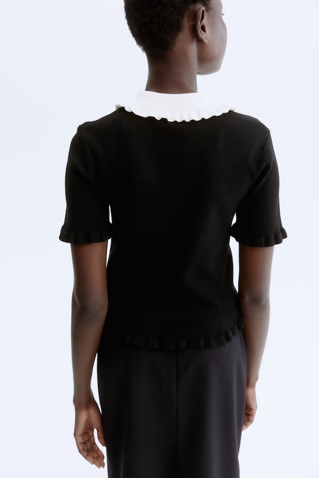 Collared top-Black/White - 5