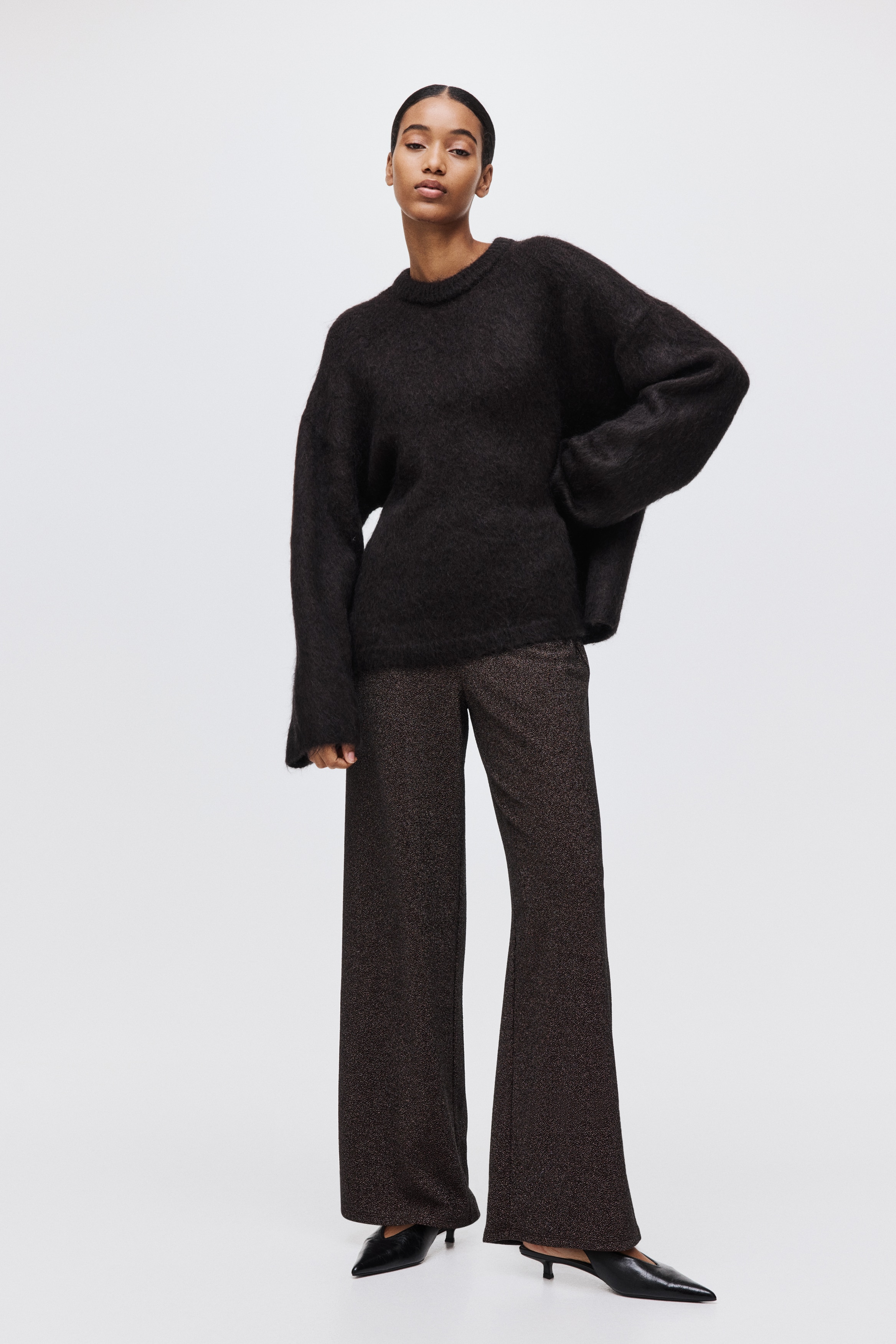 H & M - シマーパンツ - ブラウン