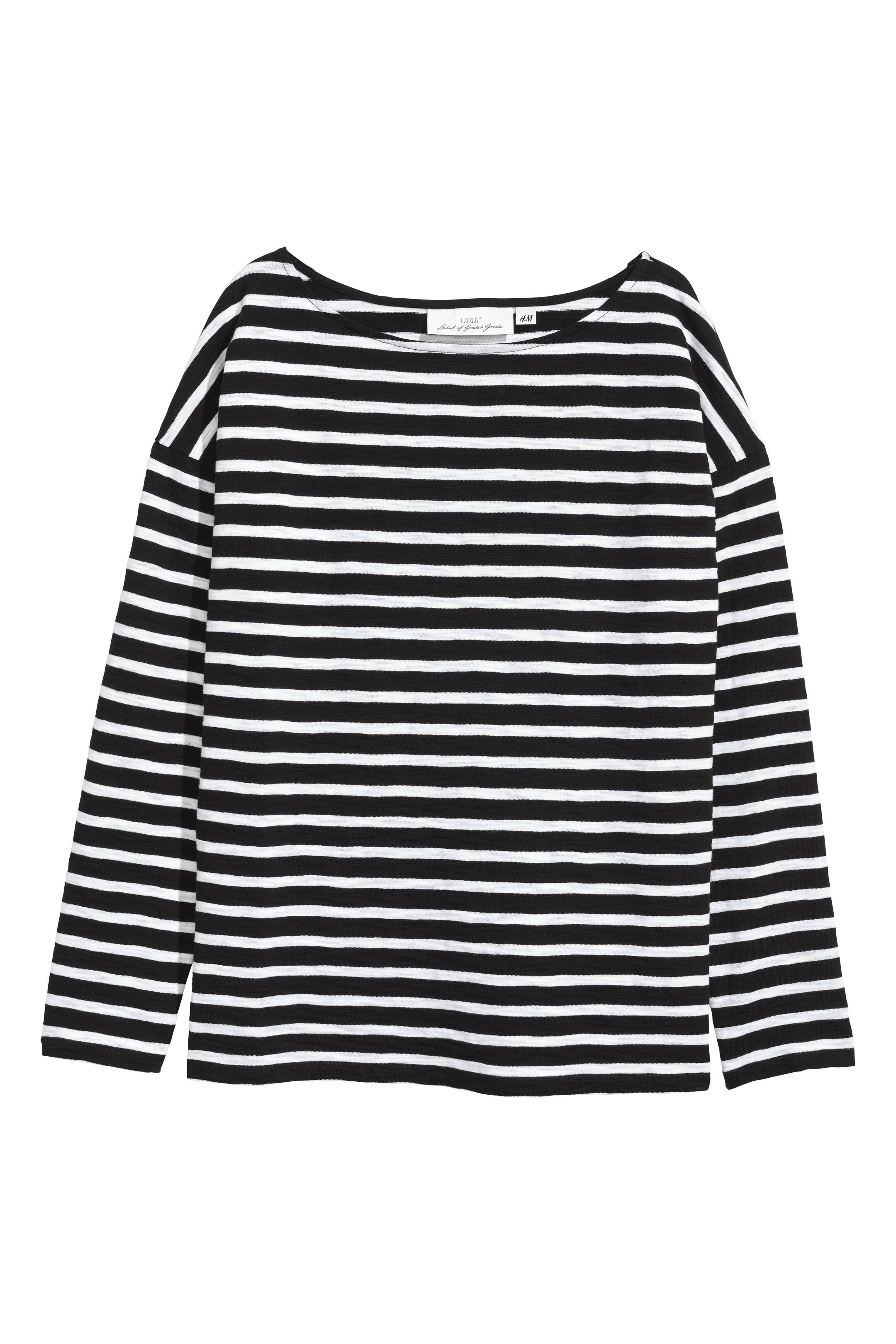 View larger image: Long-sleeved top - Black/Striped - Ladies | H&M GB 1