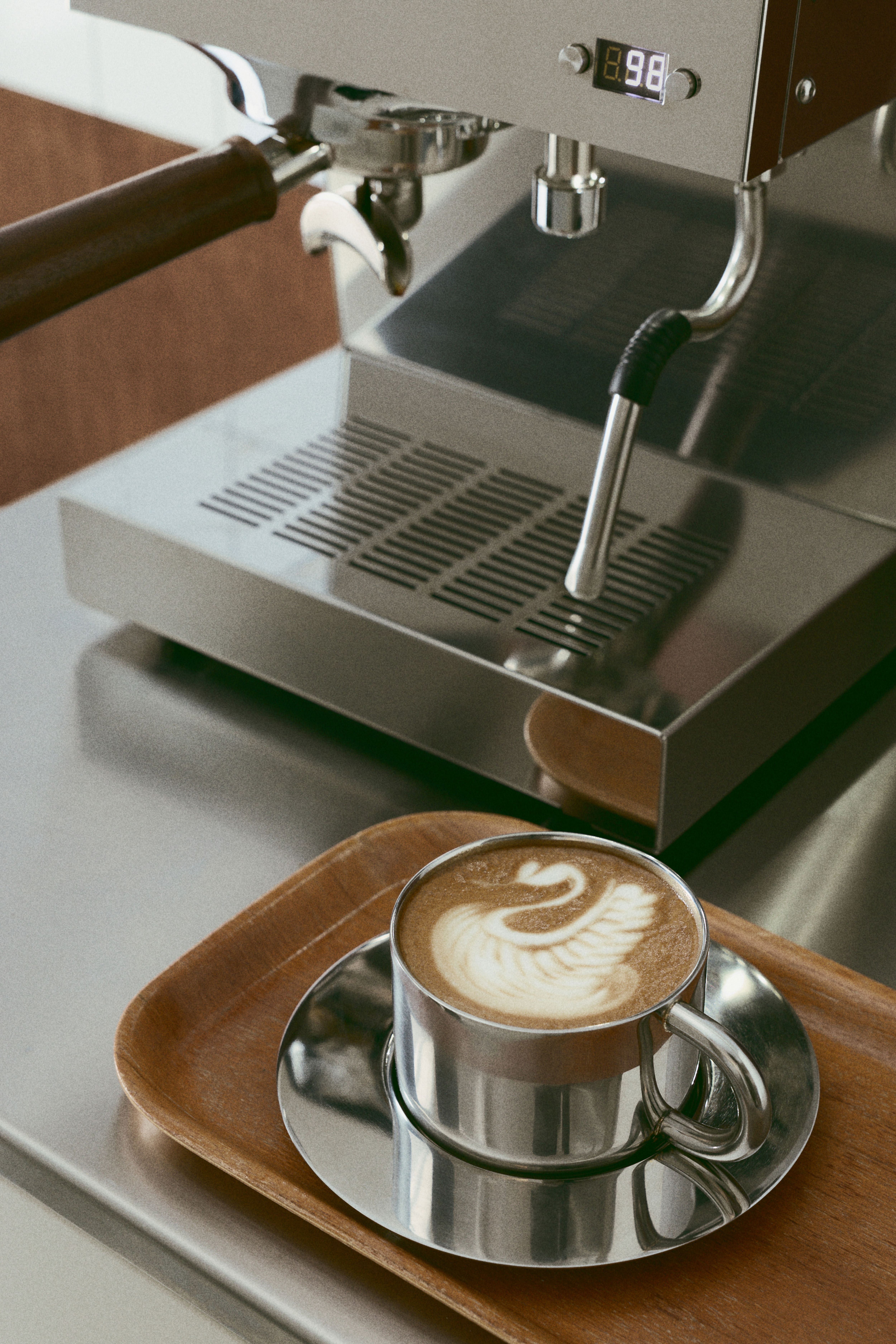 Stainless Steel Cup and Saucer