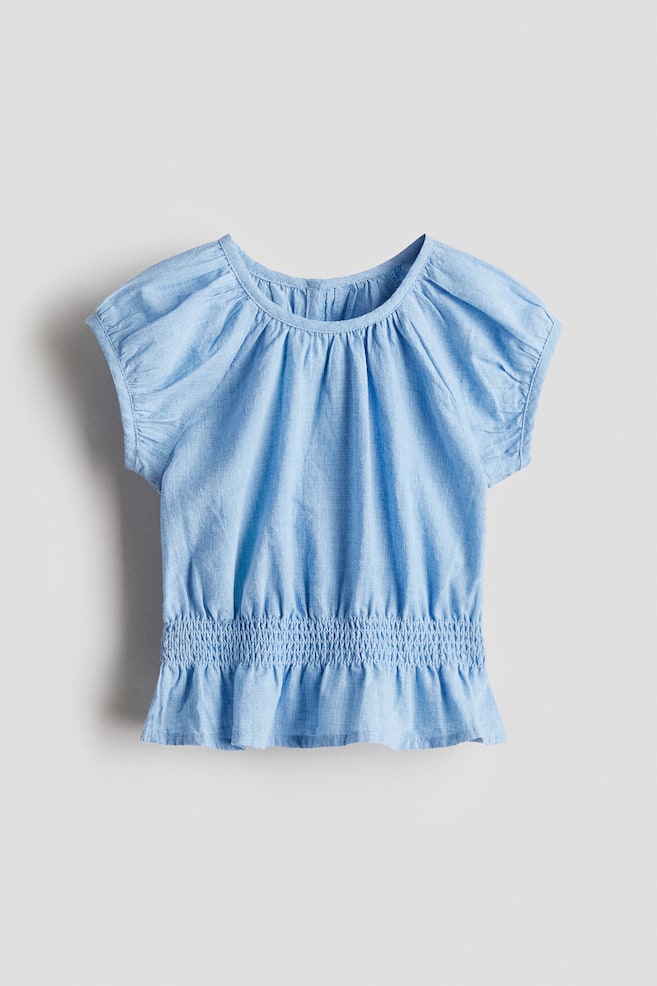 Cotton muslin top - Light blue/Light pink/White/Floral - 1
