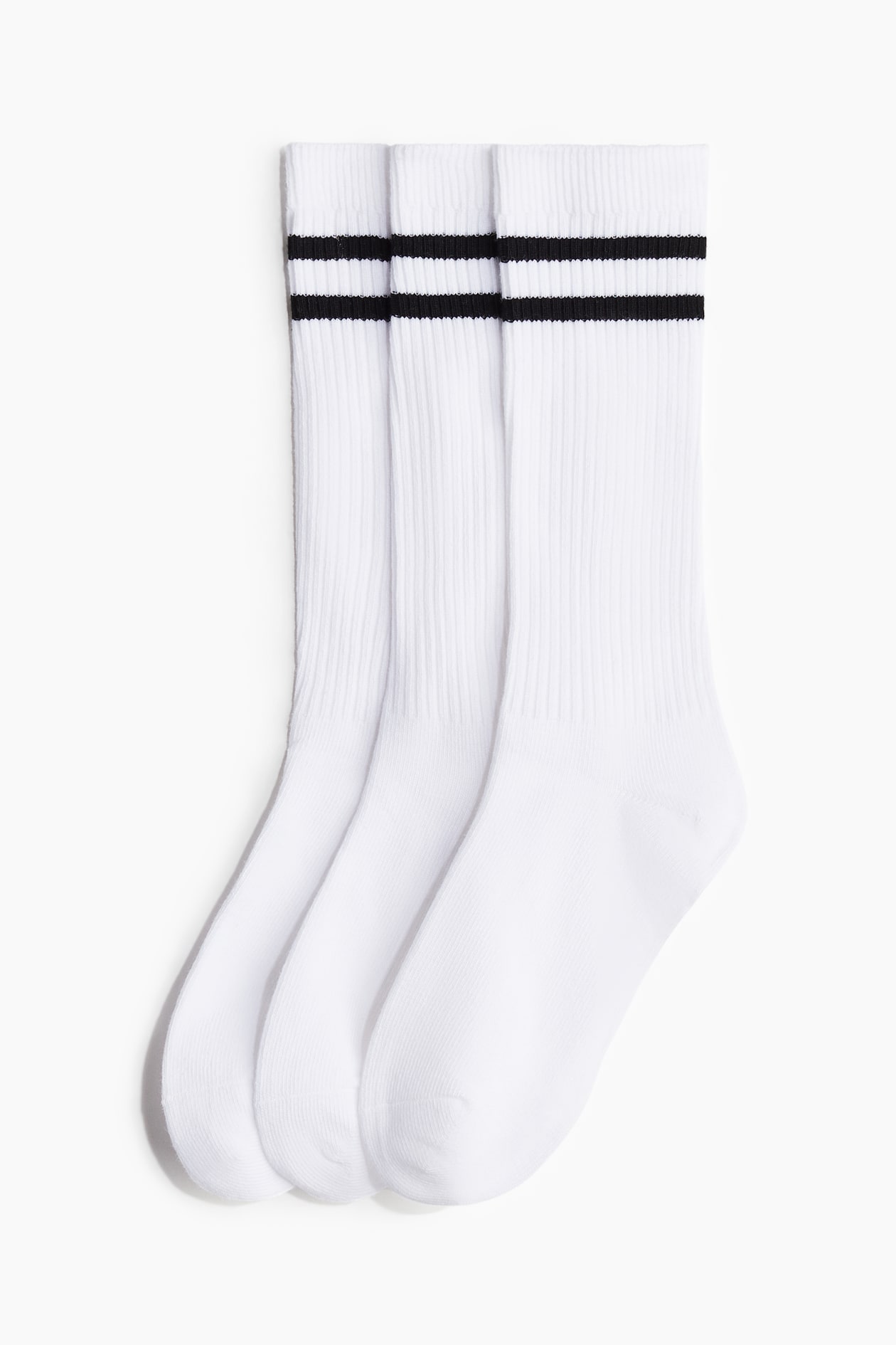 Lot de 3 paires de chaussettes de sport montantes - Blanc/noir - ENFANT | H&M BE