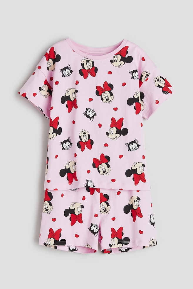 Printed jersey pyjamas - Light pink/Minnie Mouse - 1