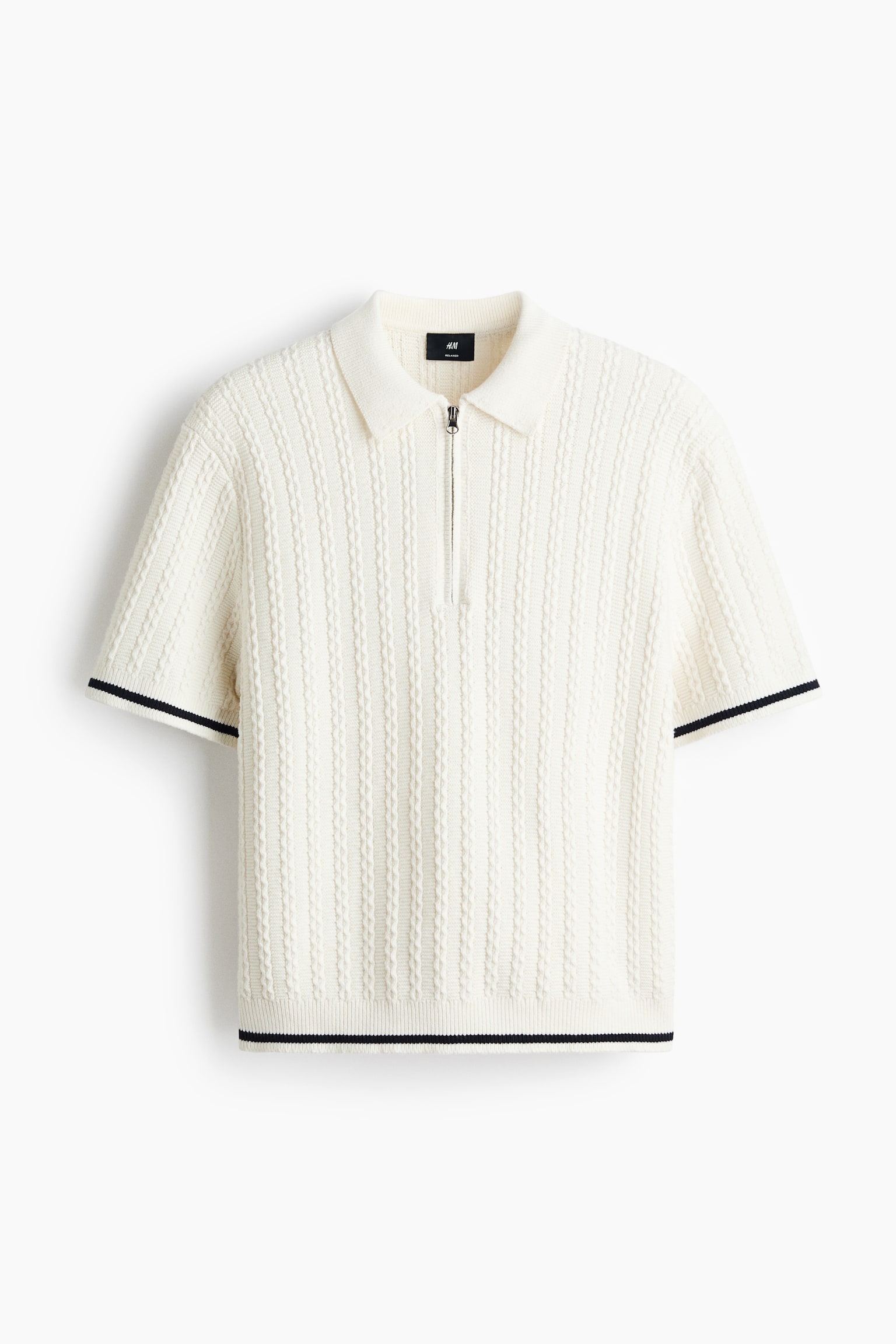 Relaxed Fit Cotton polo shirt-White - 2